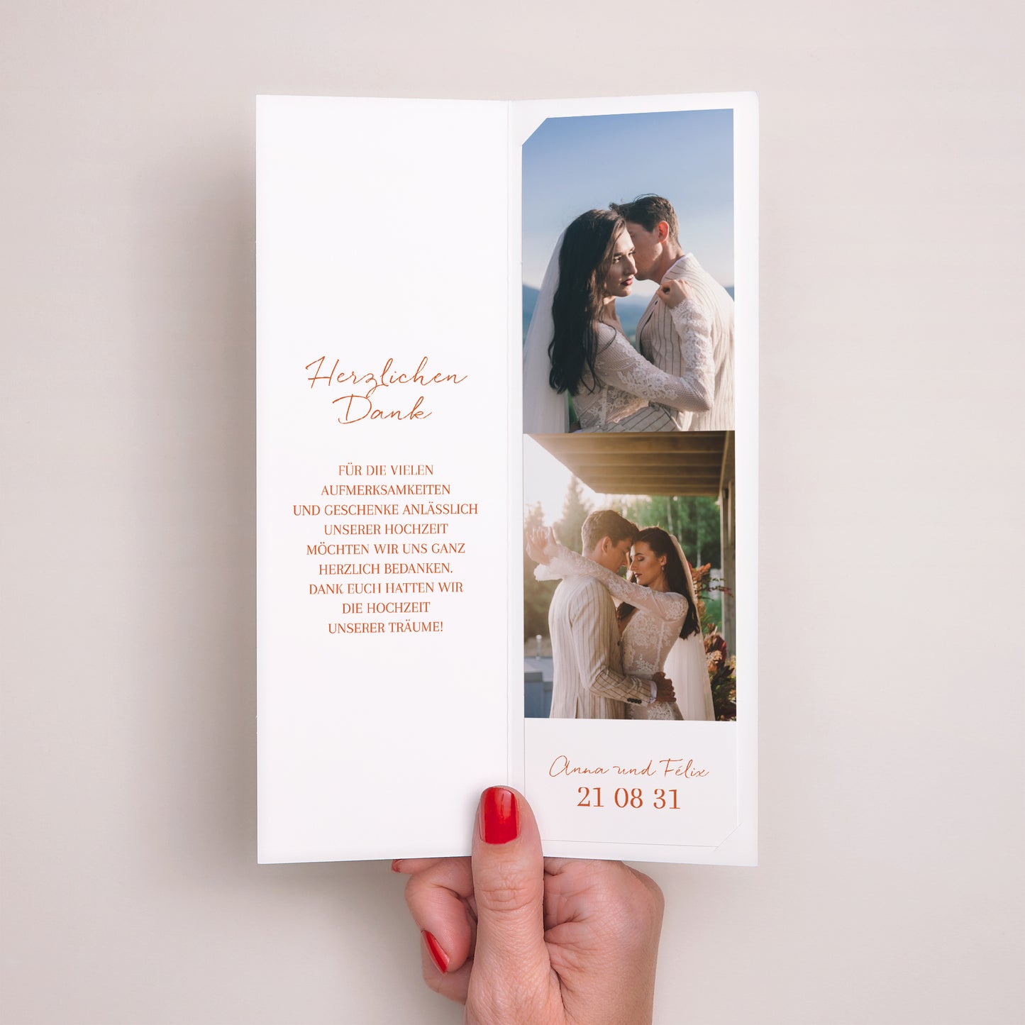Dankeskarte Hochzeit Fotoautomaten Lesezeichen Liebe immer foto N° 2