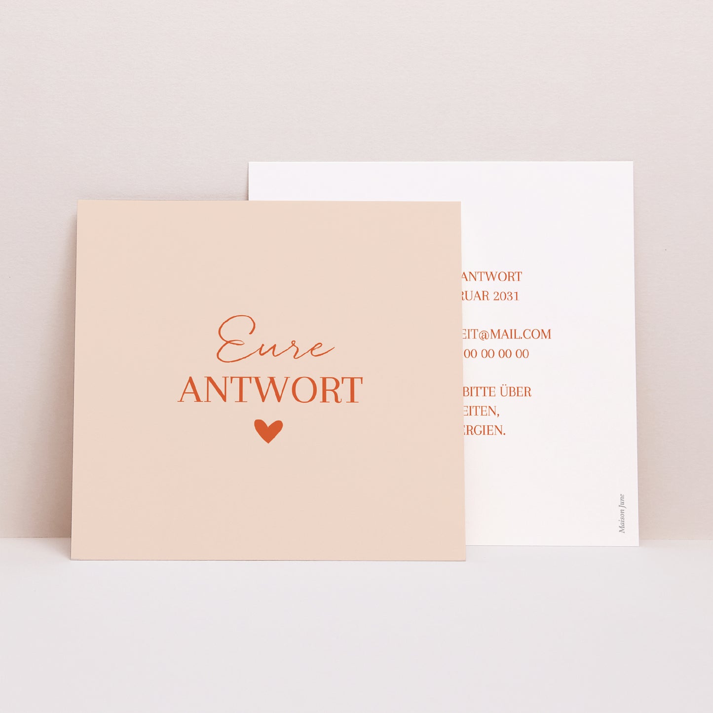 Antwortkarte Hochzeit Quadrat Liebe immer foto N° 1