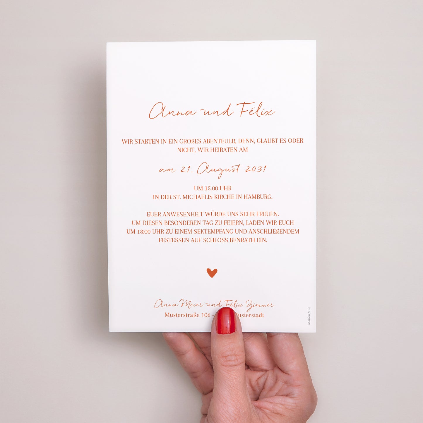 Hochzeitseinladung Liebe immer foto N° 3