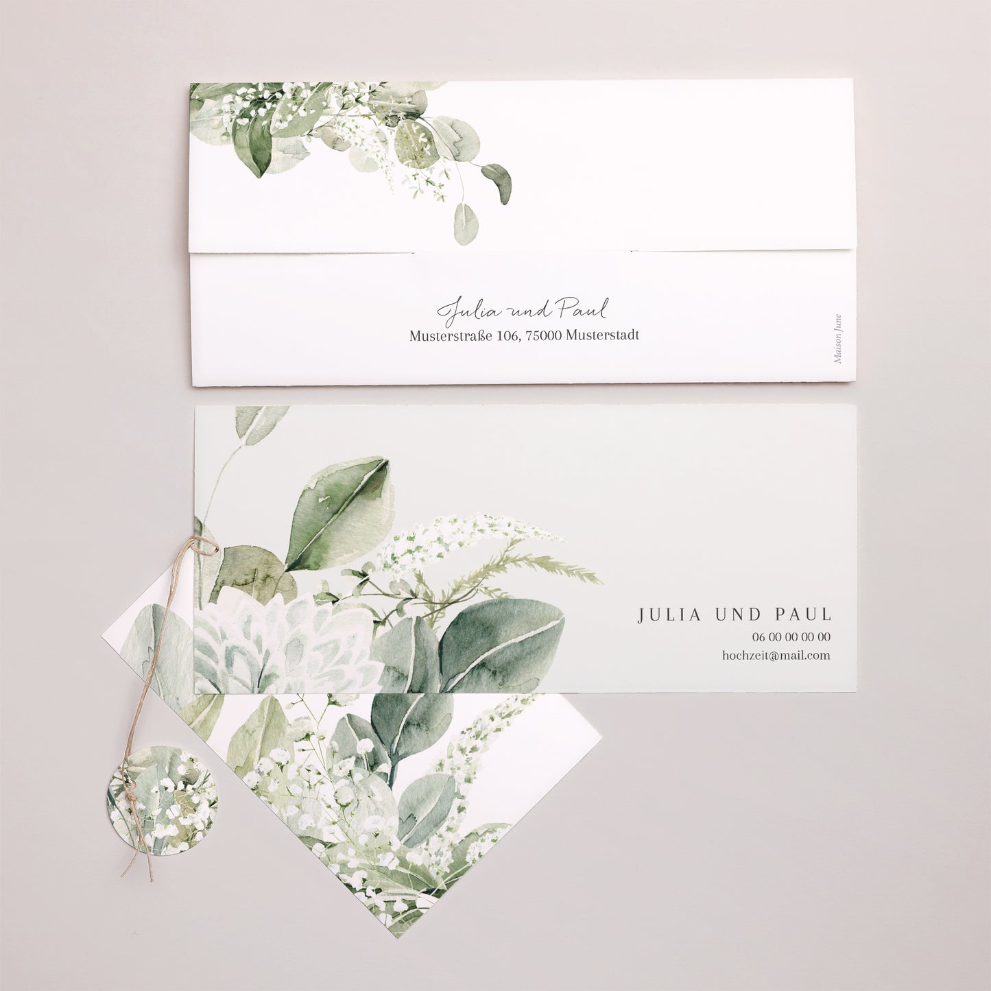 Hochzeitseinladung Mappe 2 Karten, Etikett Natürlich Romantisch foto N° 4
