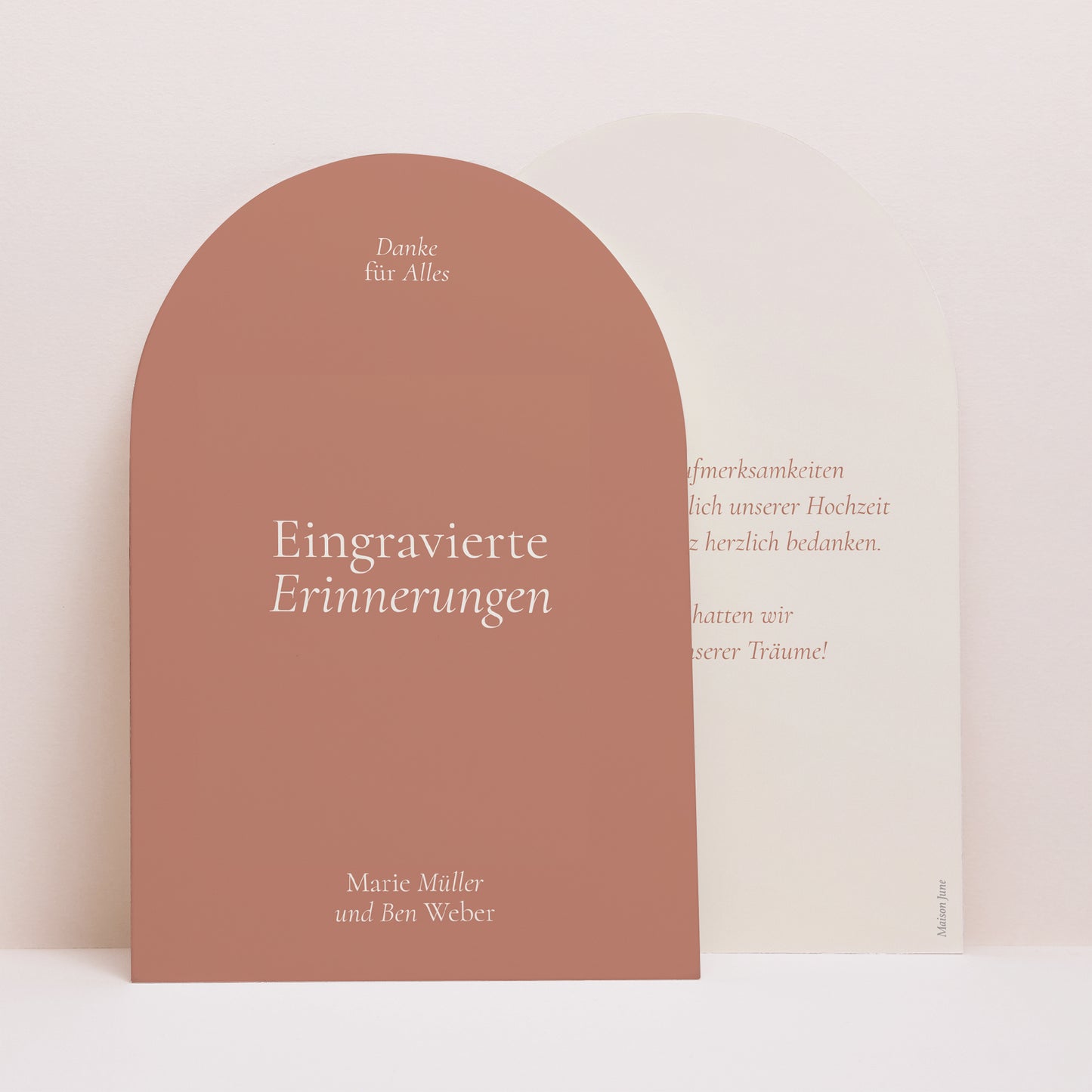 Dankeskarte Hochzeit Arche Elegante Typografie II foto N° 1