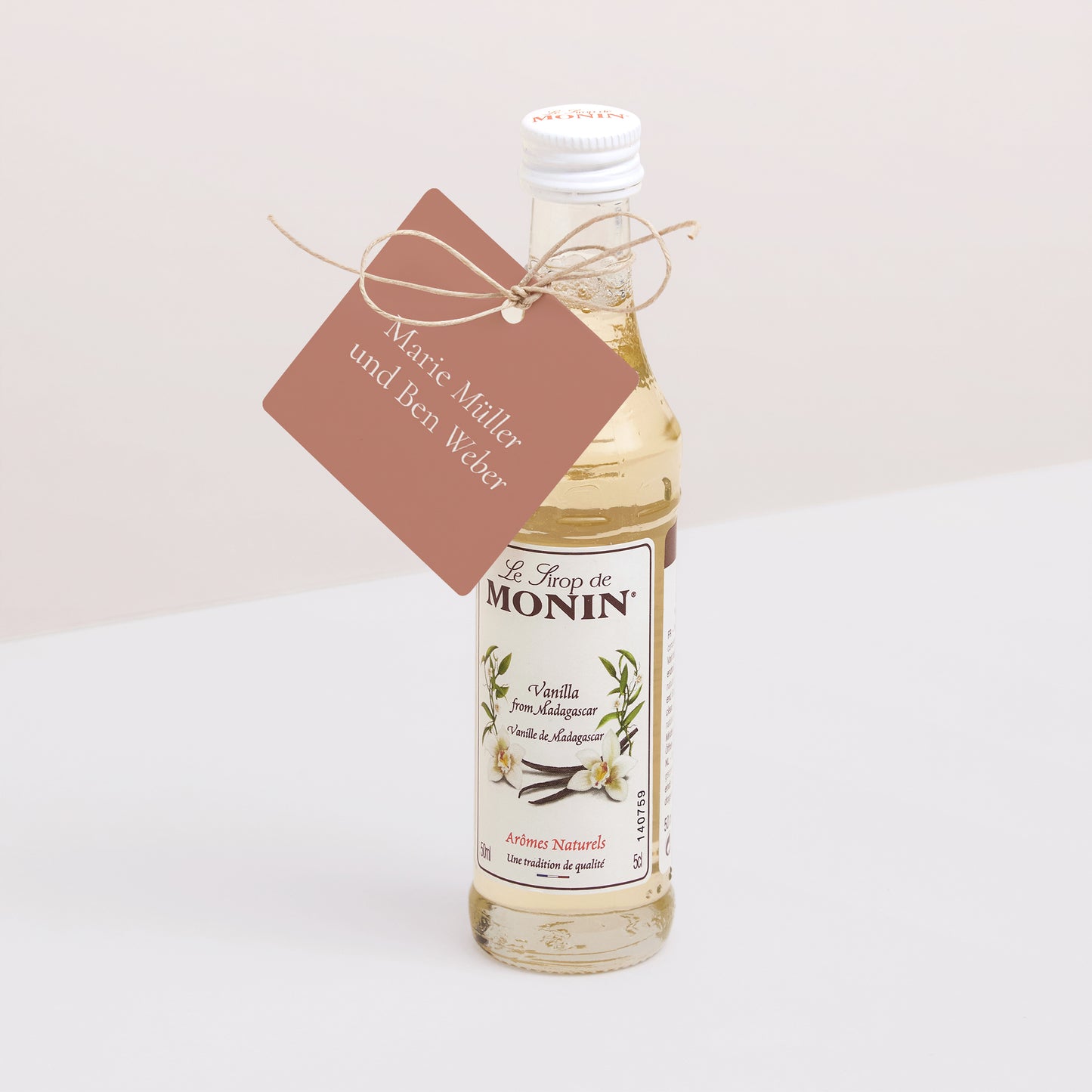 Vorgelochtes Etikett Hochzeit quadratisch Elegante Typografie II foto N° 3