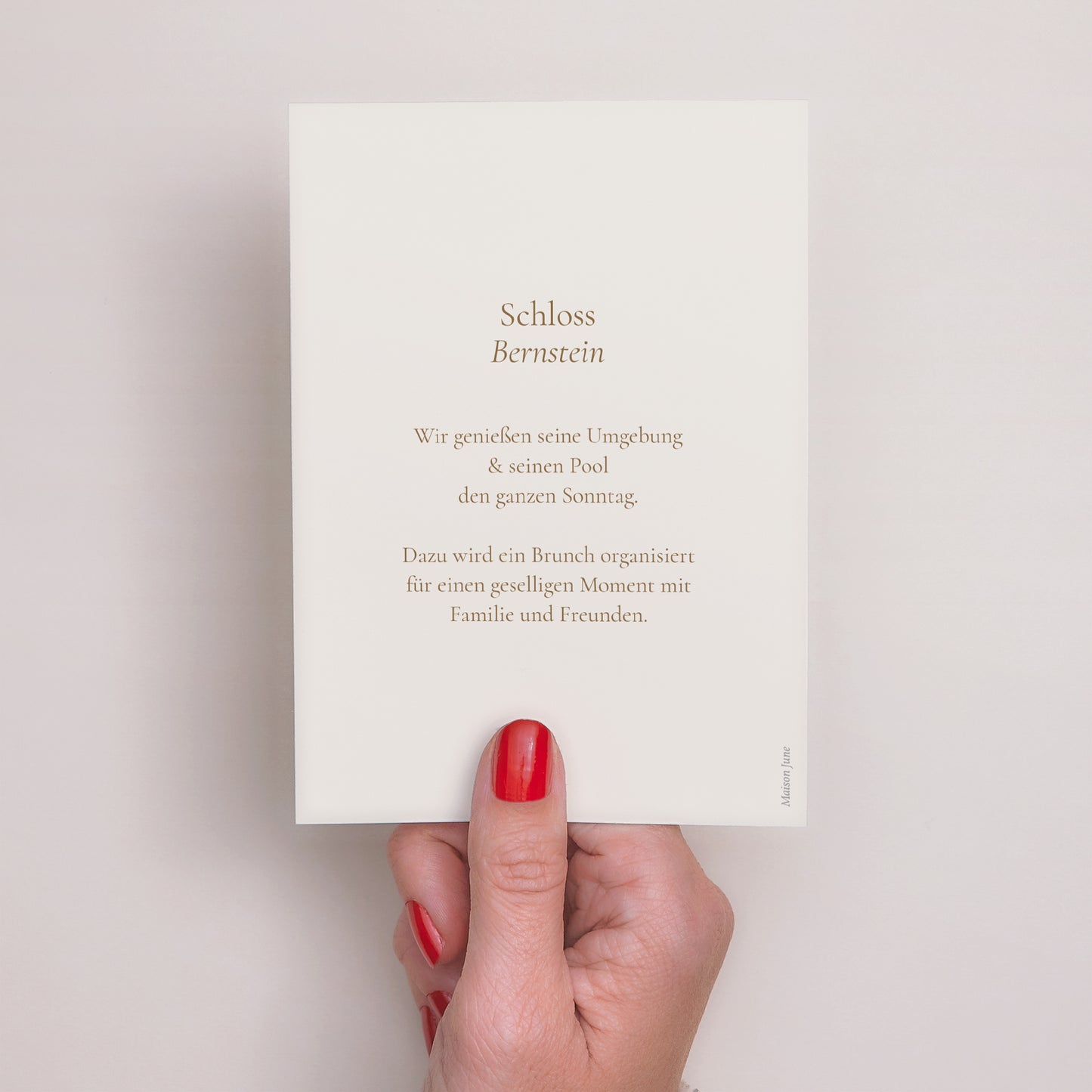 Einladungskarte Hochzeit Porträt Elegante Typografie II foto N° 3