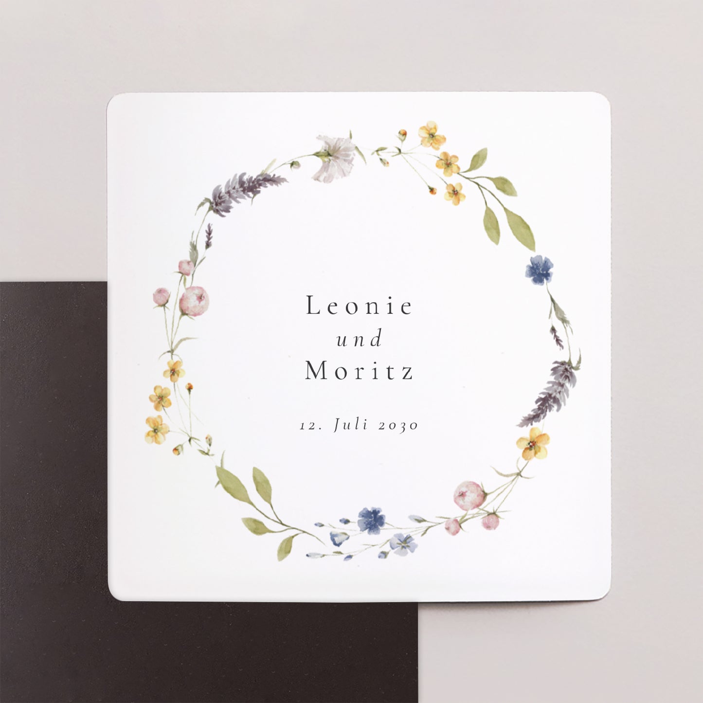 Save the date Karte Hochzeit Satz von 9, magnetisch. Ländlicher Blumenkranz foto N° 1