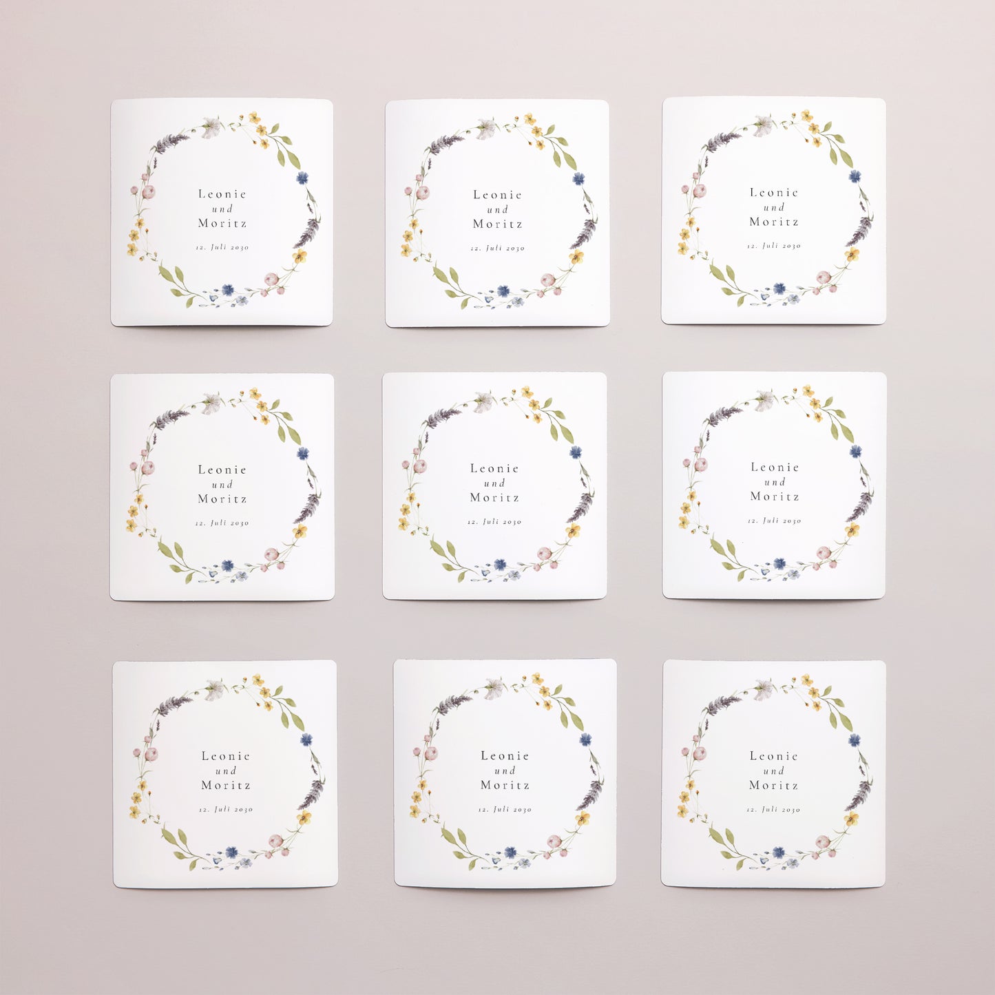 Save the date Karte Hochzeit Satz von 9, magnetisch. Ländlicher Blumenkranz foto N° 3