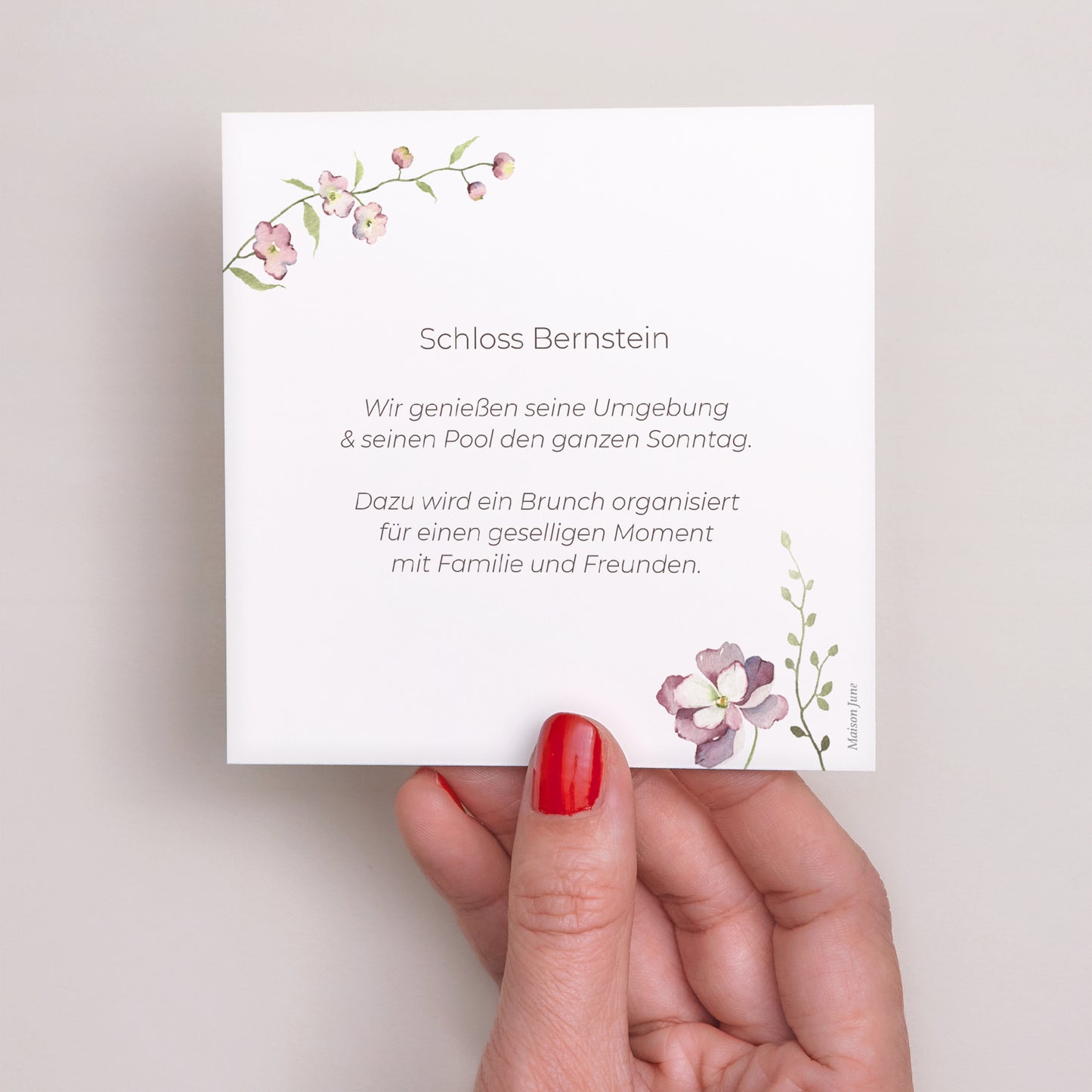 Einladungskarte Hochzeit Quadrat foto N° 3