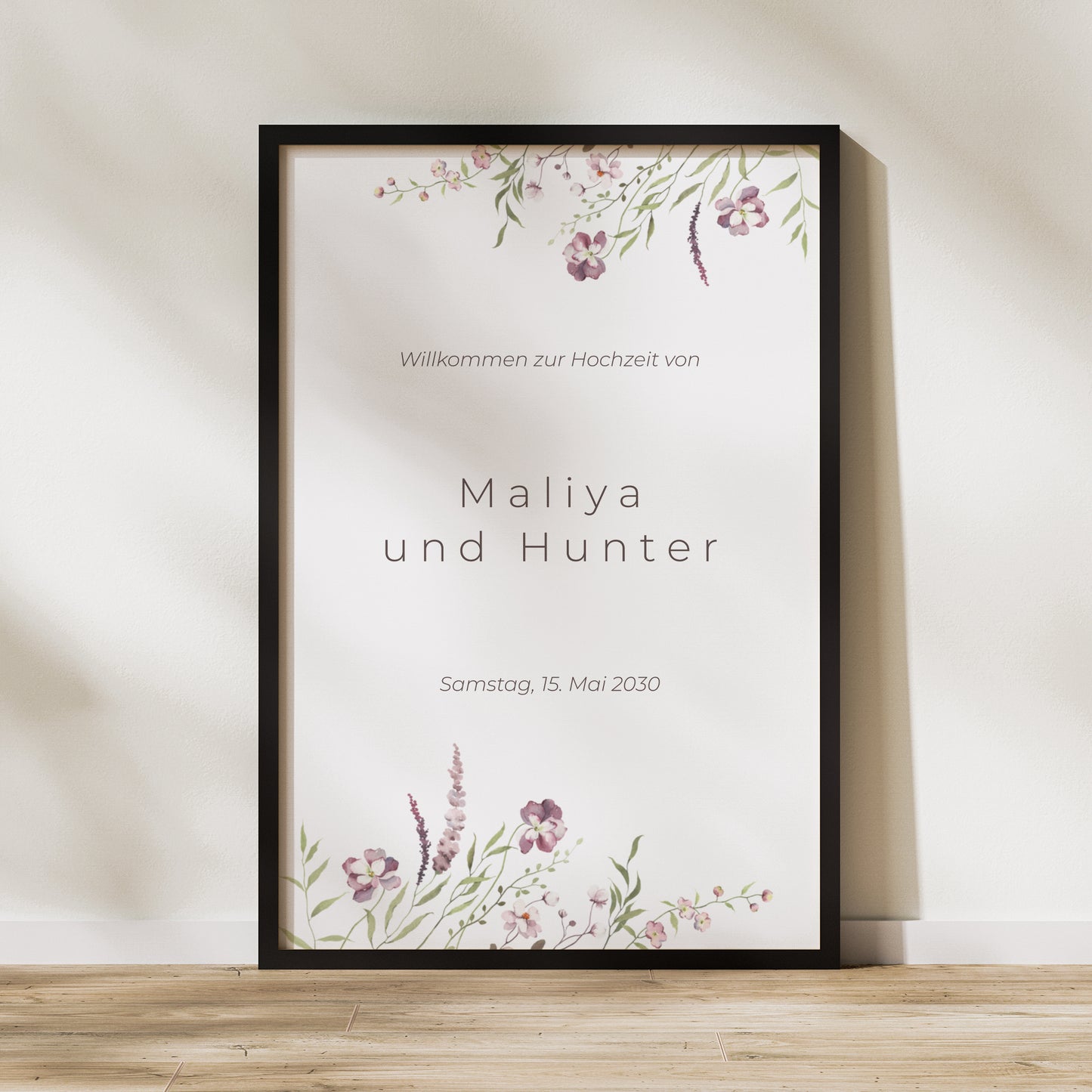 Begrüßungstafel Hochzeit Porträt 60 x 90 cm foto N° 1