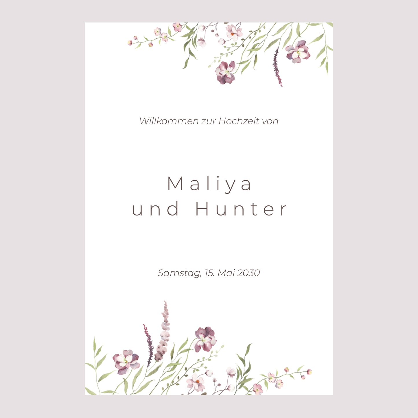Begrüßungstafel Hochzeit Porträt 60 x 90 cm foto N° 2