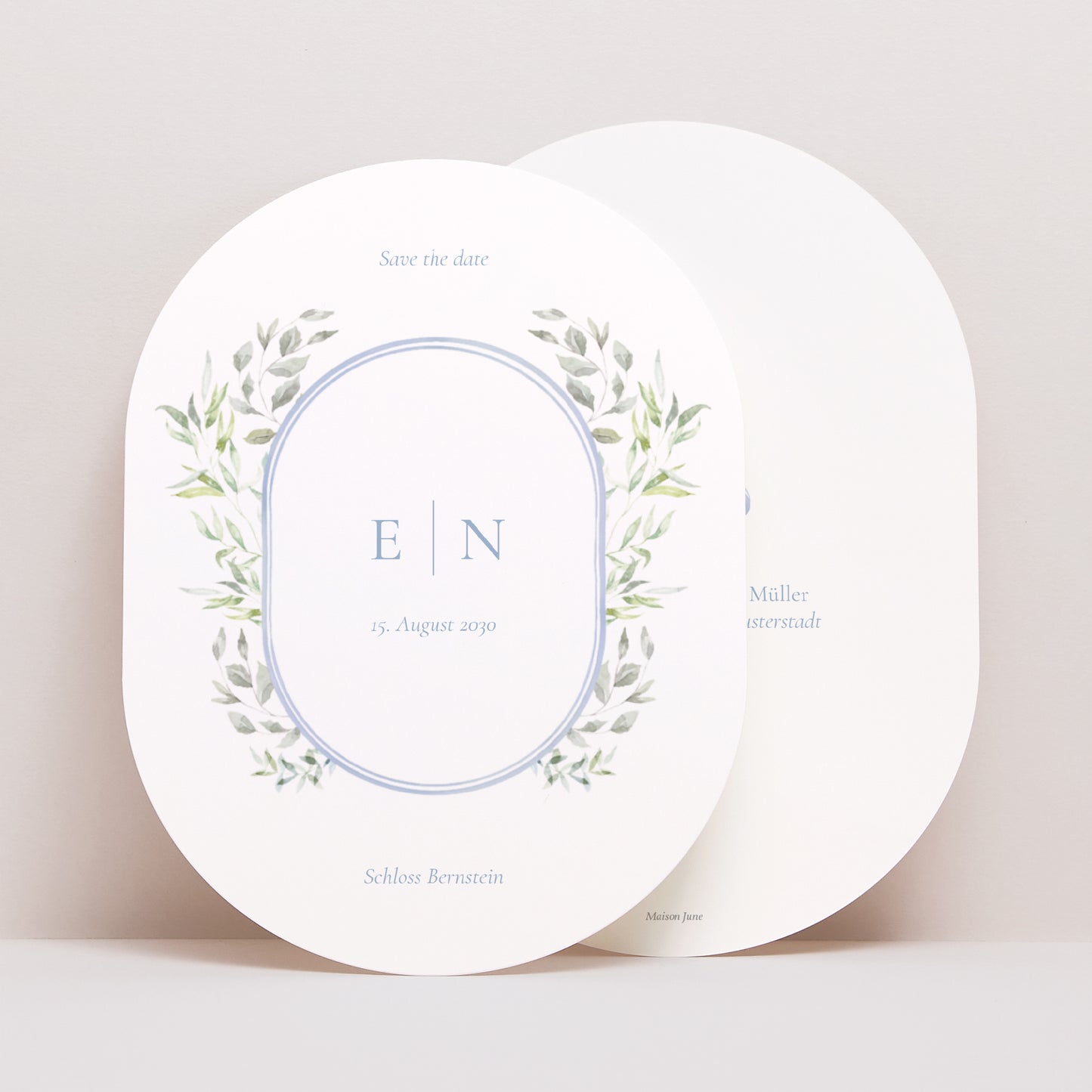 Save the date Karte Hochzeit oval Vintage Emblem foto N° 1