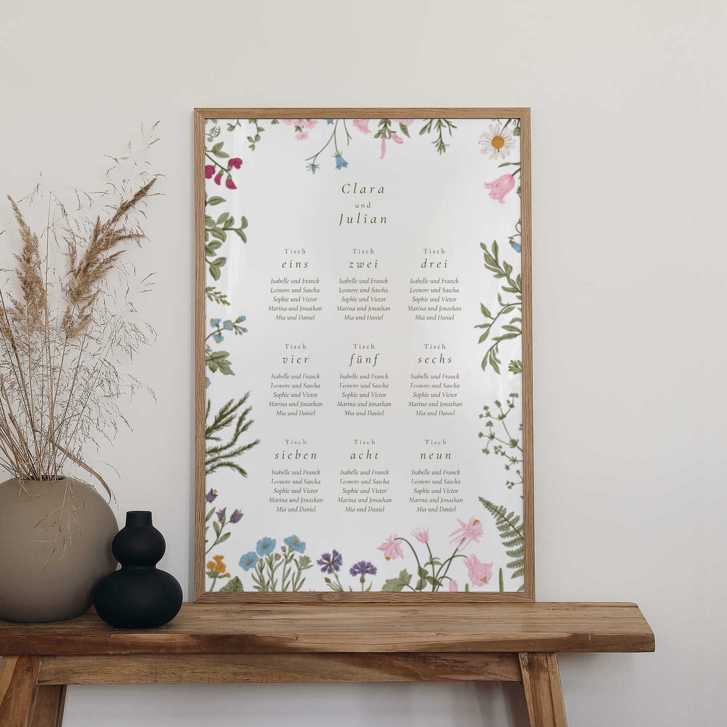 Sitzplan Hochzeit Porträt 60 x 90 cm Vintage Krone foto N° 2