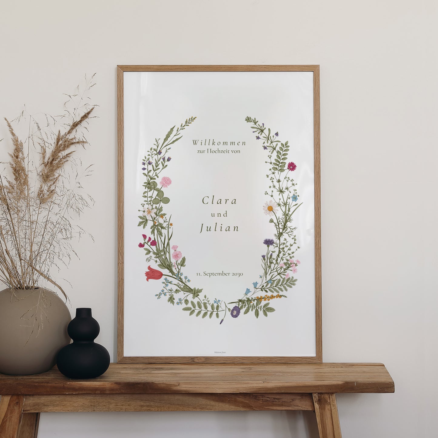 Begrüßungstafel Hochzeit Porträt 60 x 90 cm Vintage Krone foto N° 2