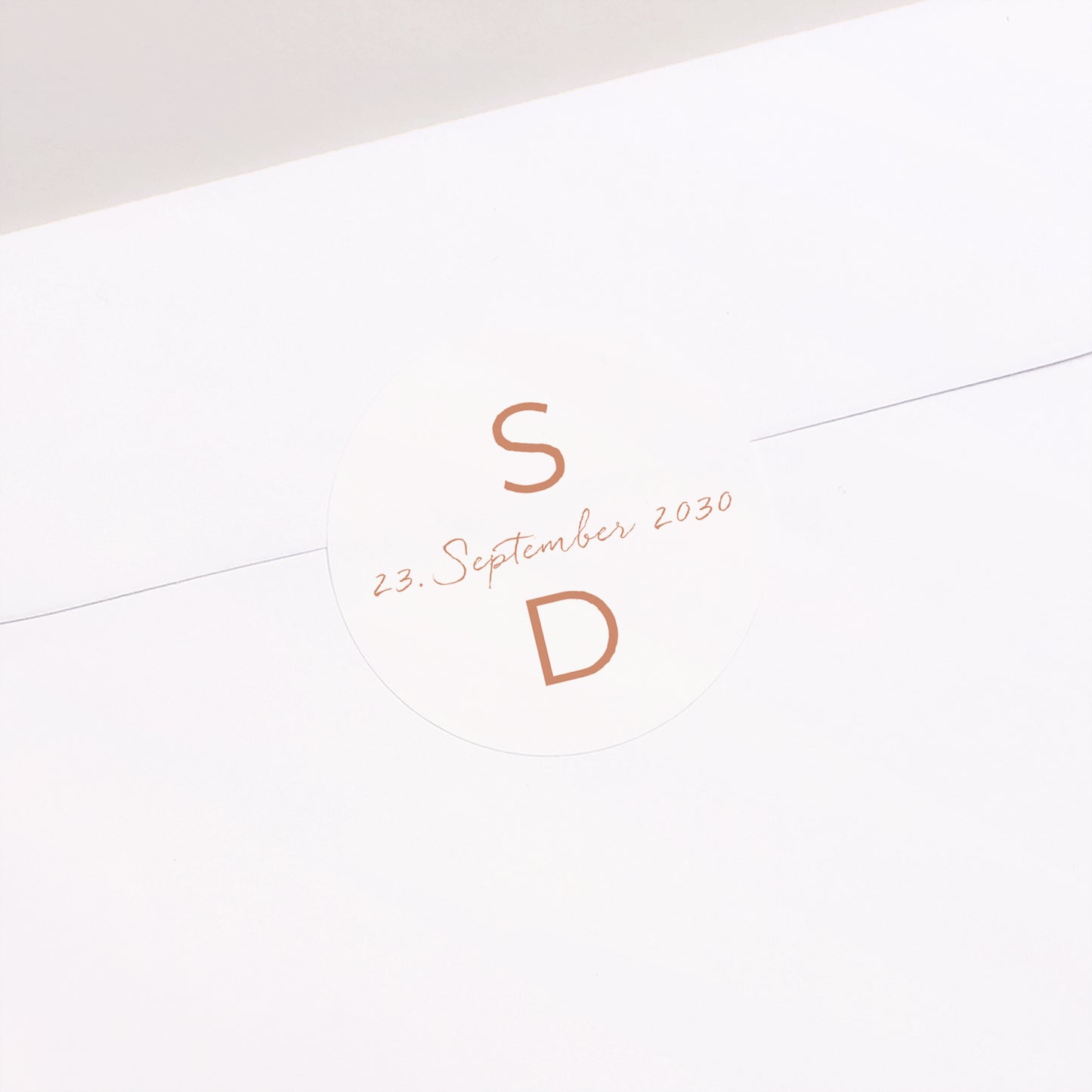 Sticker Hochzeit Rund Typo terracotta foto N° 1