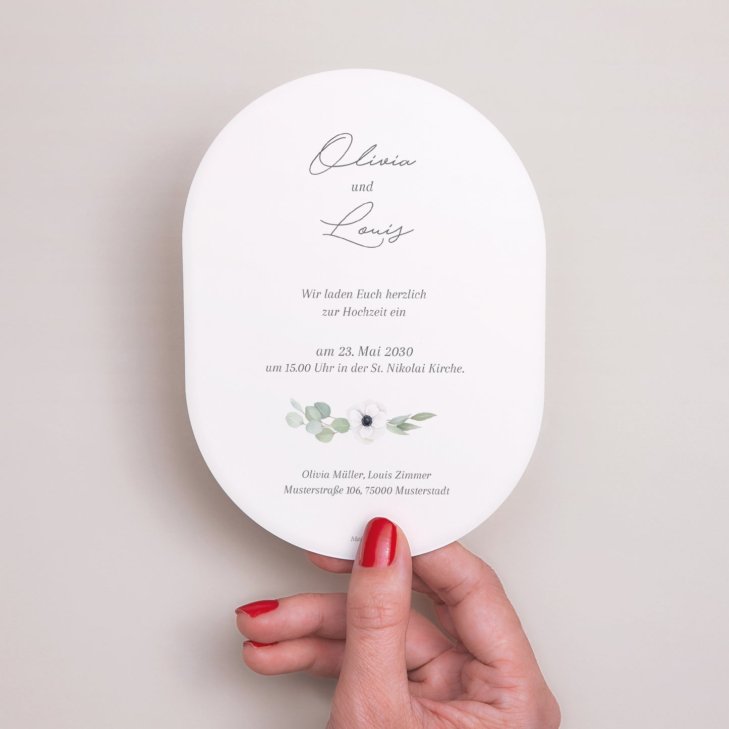 Hochzeitseinladung oval foto N° 3