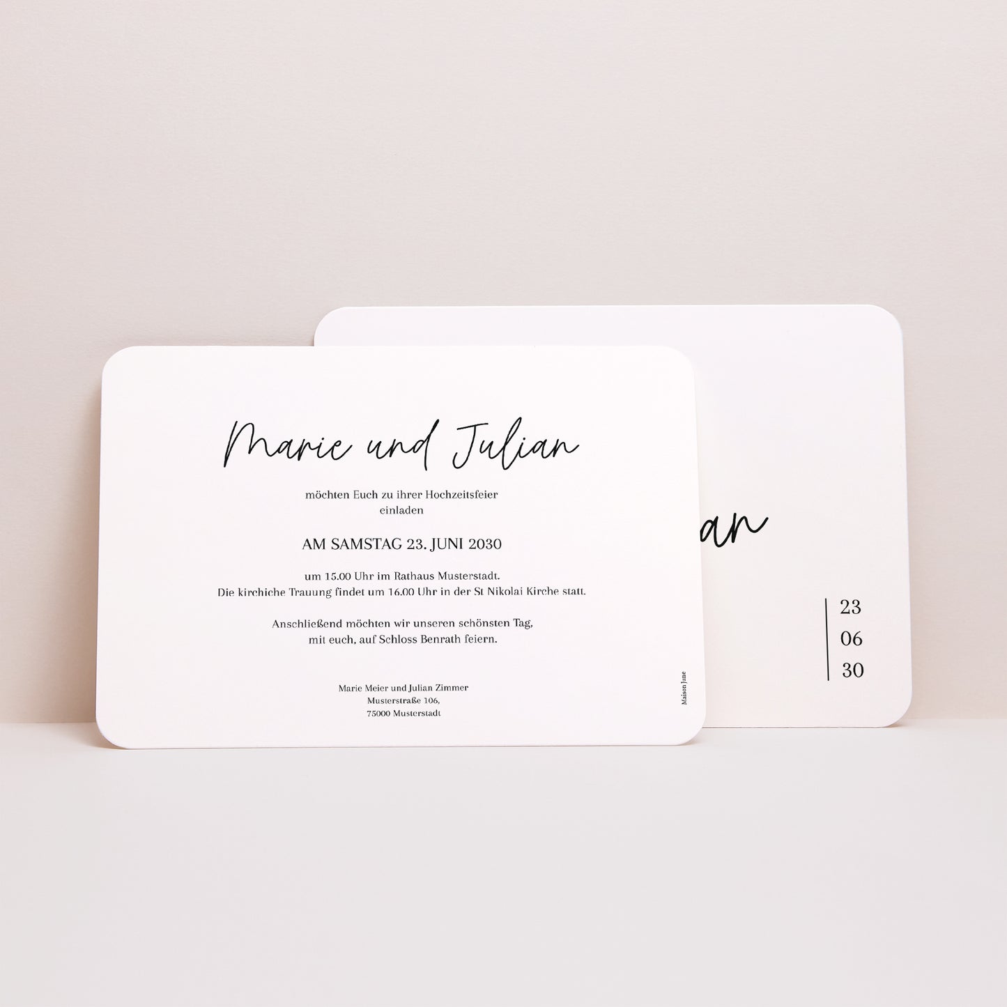 Hochzeitseinladung Landschaft, abgerundete Ränder Pacôme foto N° 3