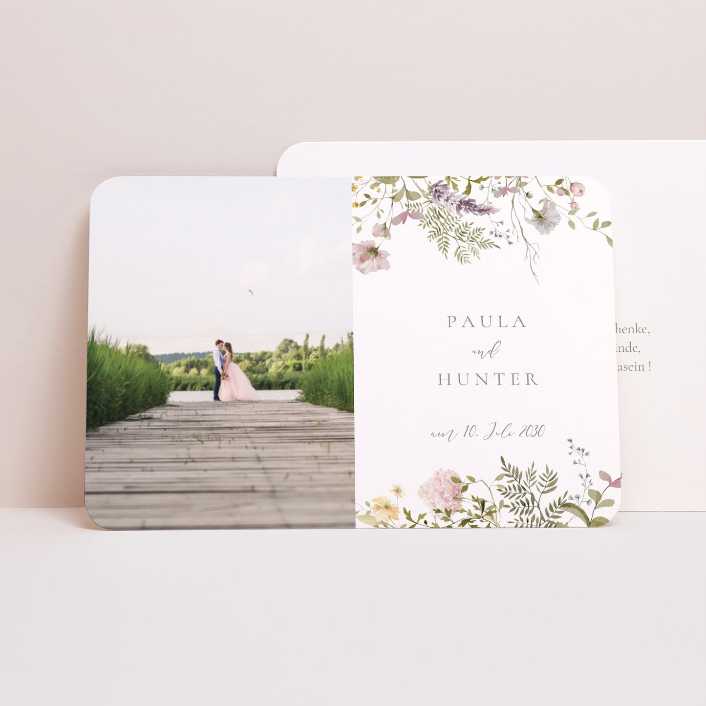 Dankeskarte Hochzeit Landschaft, abgerundete Ränder foto N° 1
