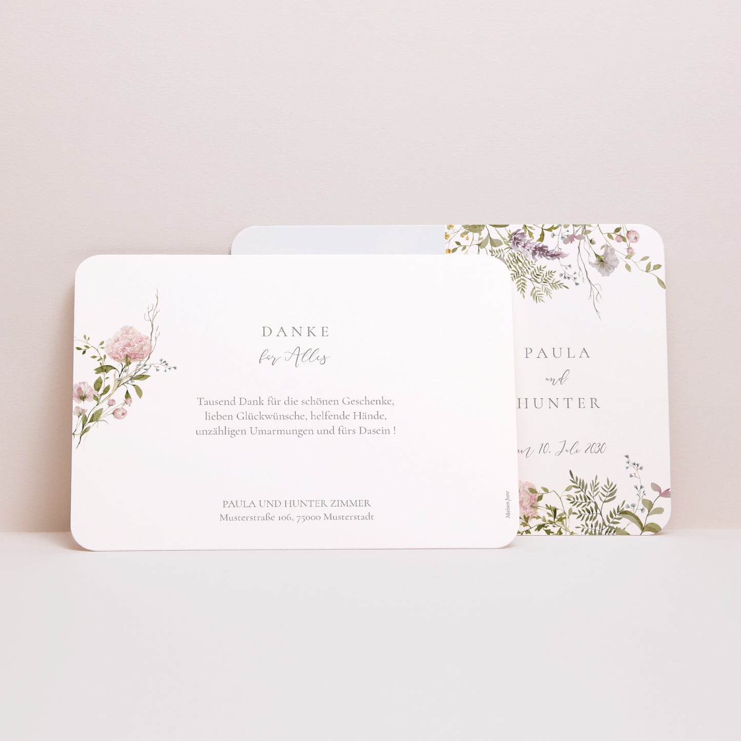 Dankeskarte Hochzeit Landschaft, abgerundete Ränder foto N° 3