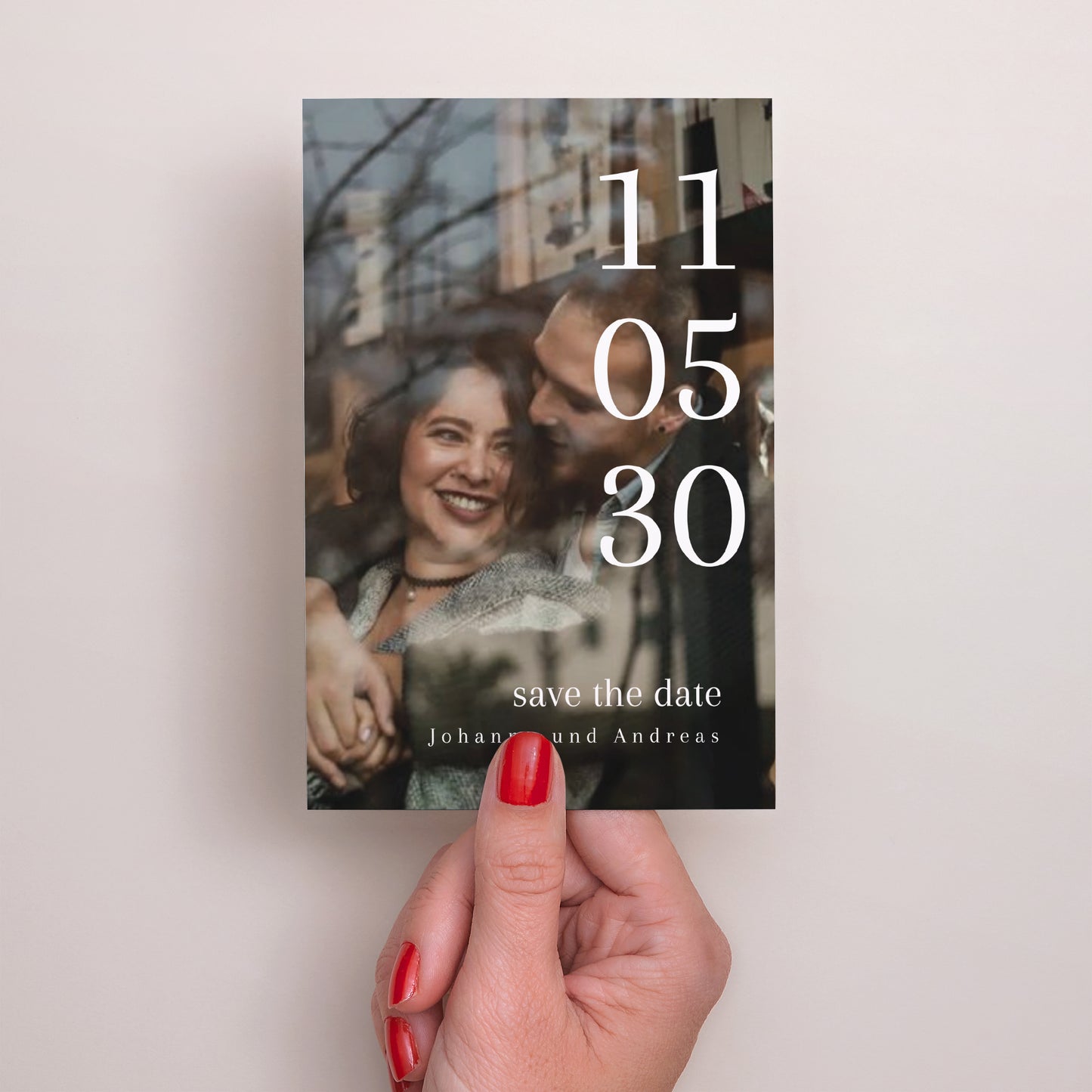 Save the date Karte Hochzeit PortraitPorträt Karneol foto N° 2