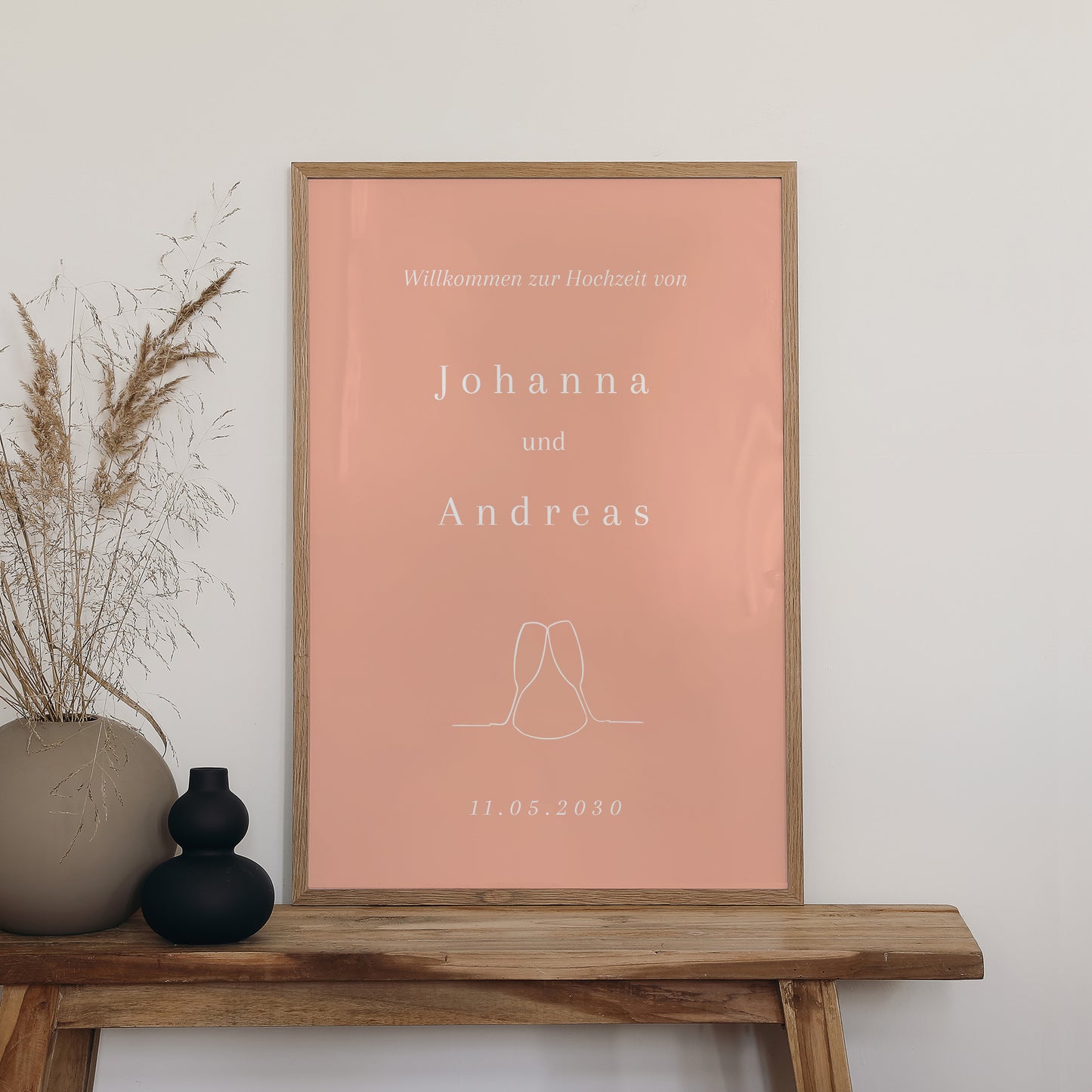 Begrüßungstafel Hochzeit Porträt 60 x 90 cm Karneol foto N° 2