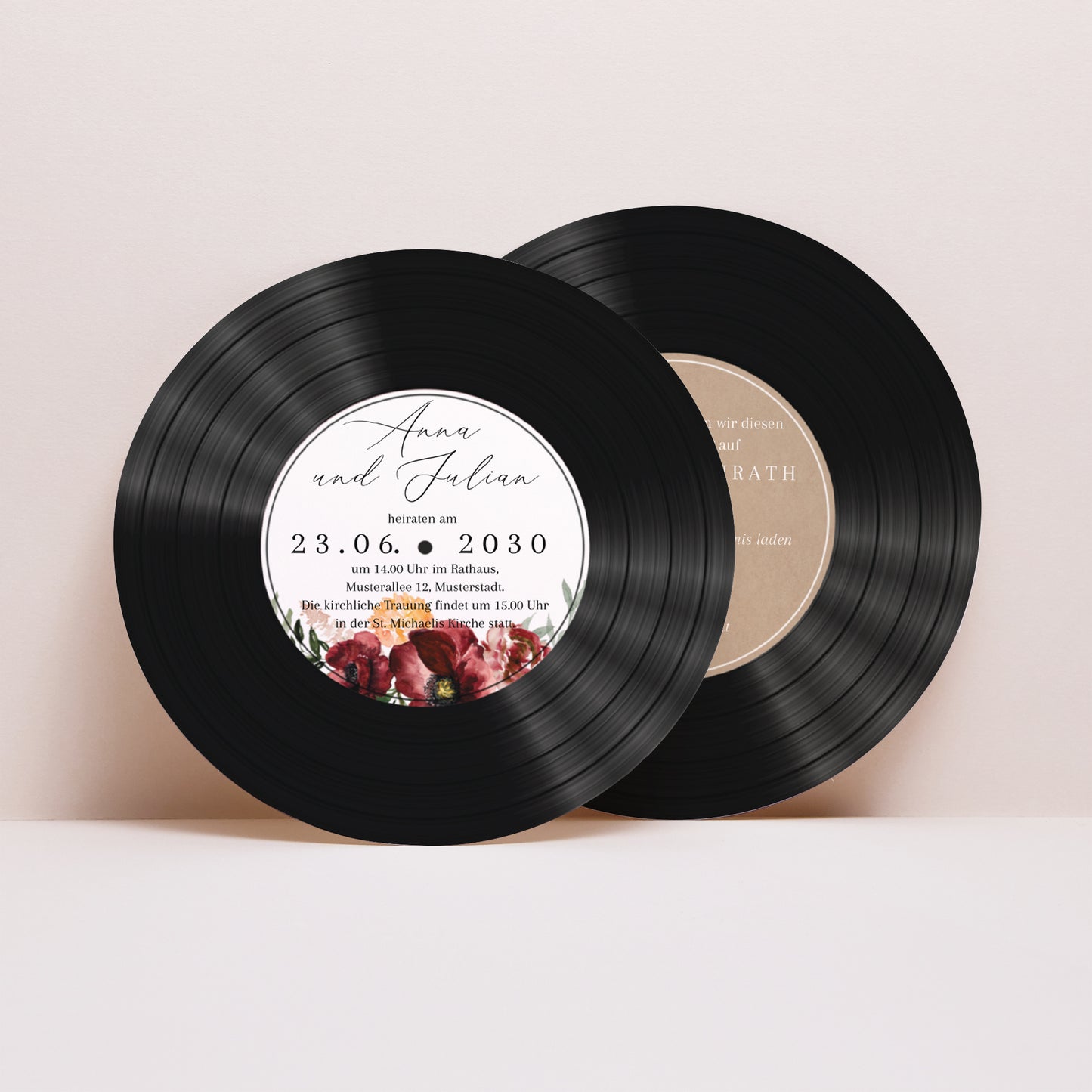 Hochzeitseinladung Schallplattenhülle Caudélie foto N° 4