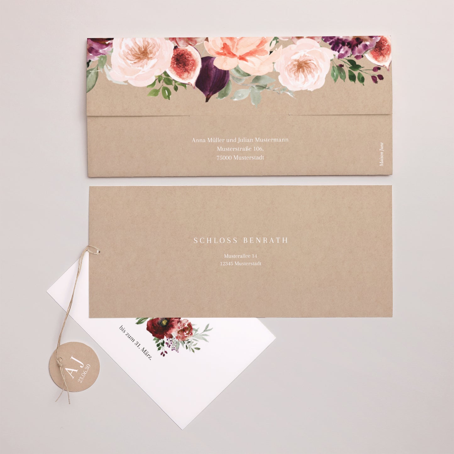 Hochzeitseinladung Mappe 2 Karten, Etikett Caudélie foto N° 4