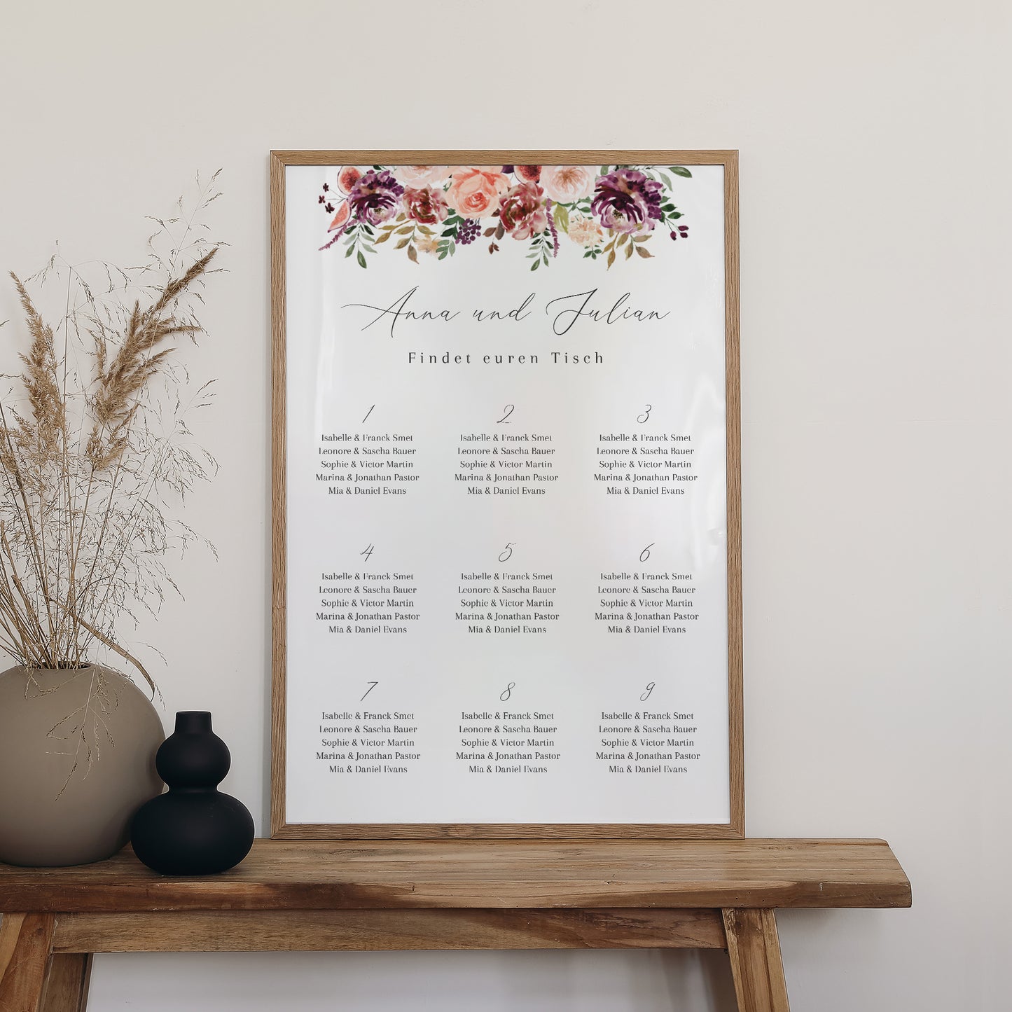 Sitzplan Hochzeit Porträt 60 x 90 cm Caudélie foto N° 2