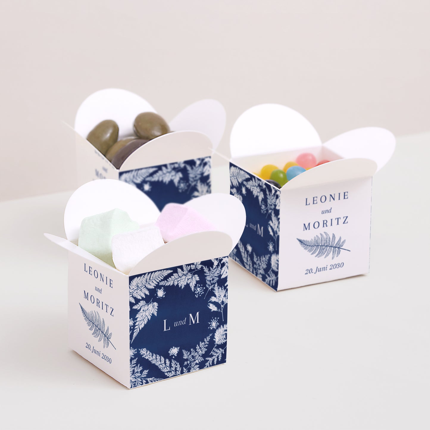 Geschenkbox Hochzeit Schmetterlingsöffnung Cyanotypie II foto N° 3