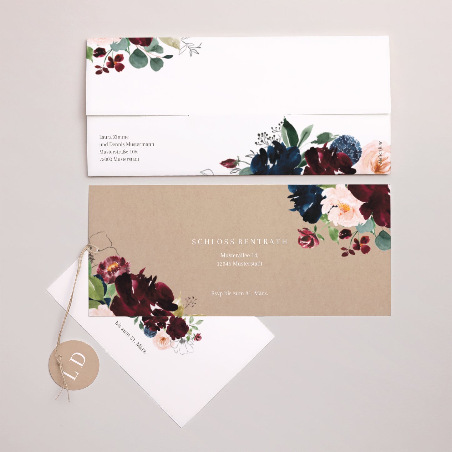 Hochzeitseinladung Mappe 2 Karten, Etikett foto N° 4