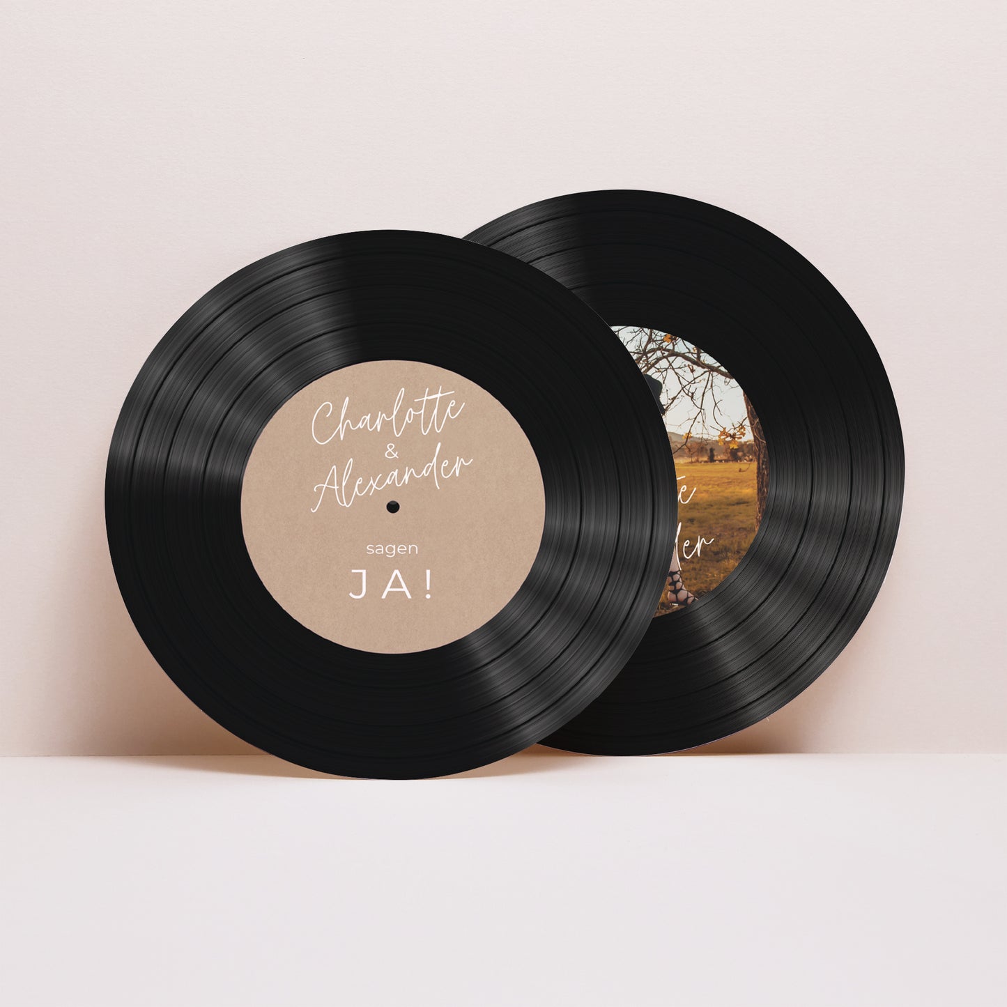 Hochzeitseinladung Schallplattenhülle für immer foto N° 4