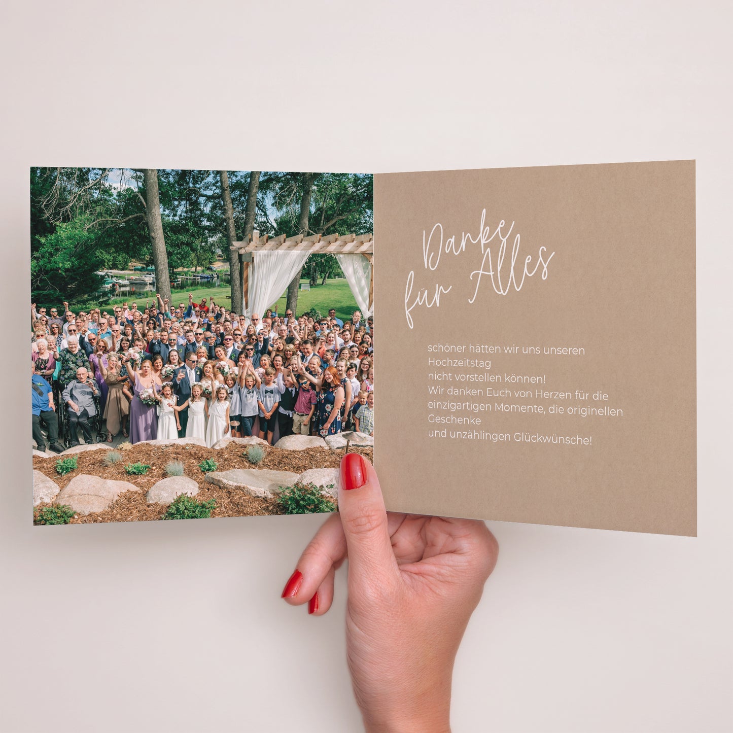 Dankeskarte Hochzeit Doppelflügelfenster für immer foto N° 2