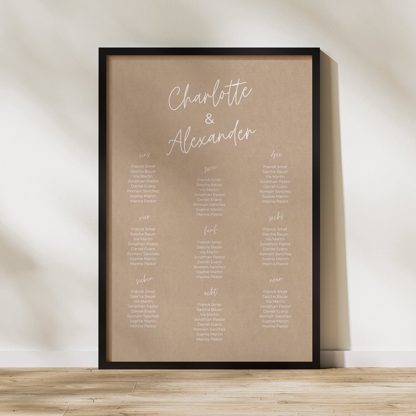 Sitzplan Hochzeit Porträt 60 x 90 cm für immer foto N° 1