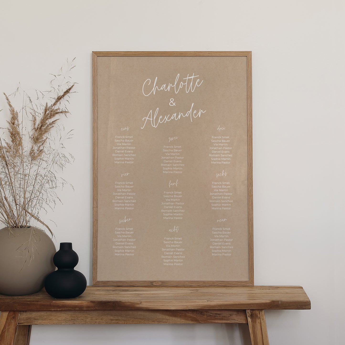 Sitzplan Hochzeit Porträt 60 x 90 cm für immer foto N° 2