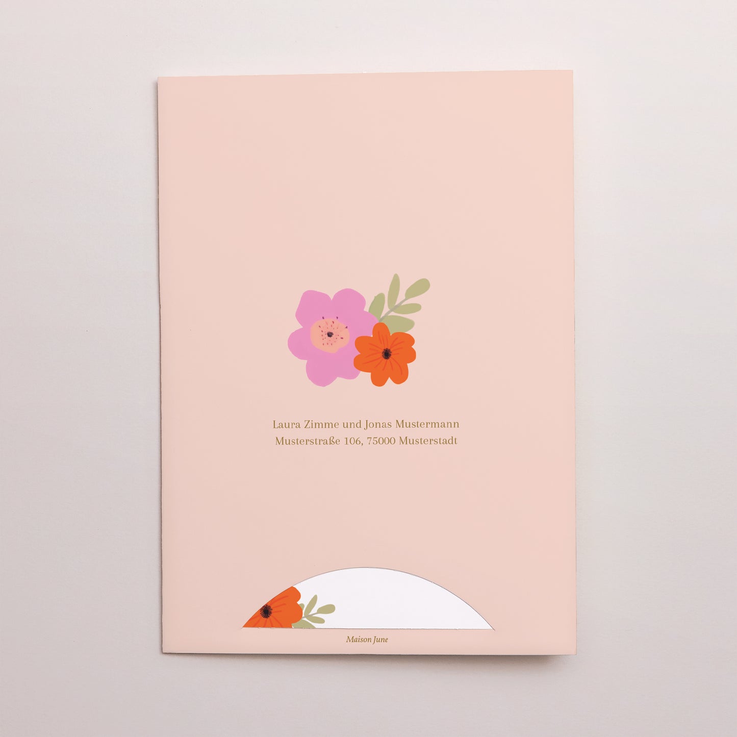 Hochzeitseinladung Hülle für 2 Karten Reigen von Blumen foto N° 5