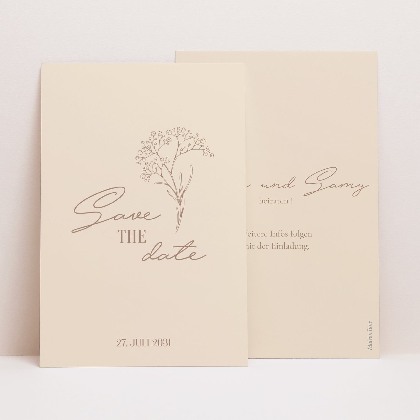 Save the date Karte Hochzeit PortraitPorträt Brin bohème foto N° 1