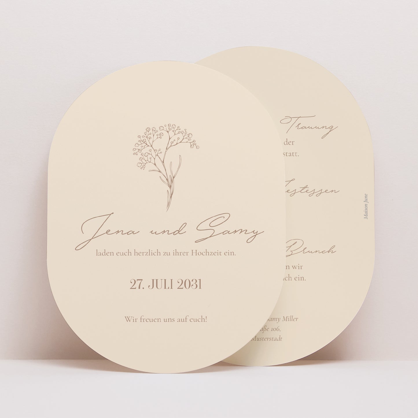 Hochzeitseinladung oval Brin bohème foto N° 1