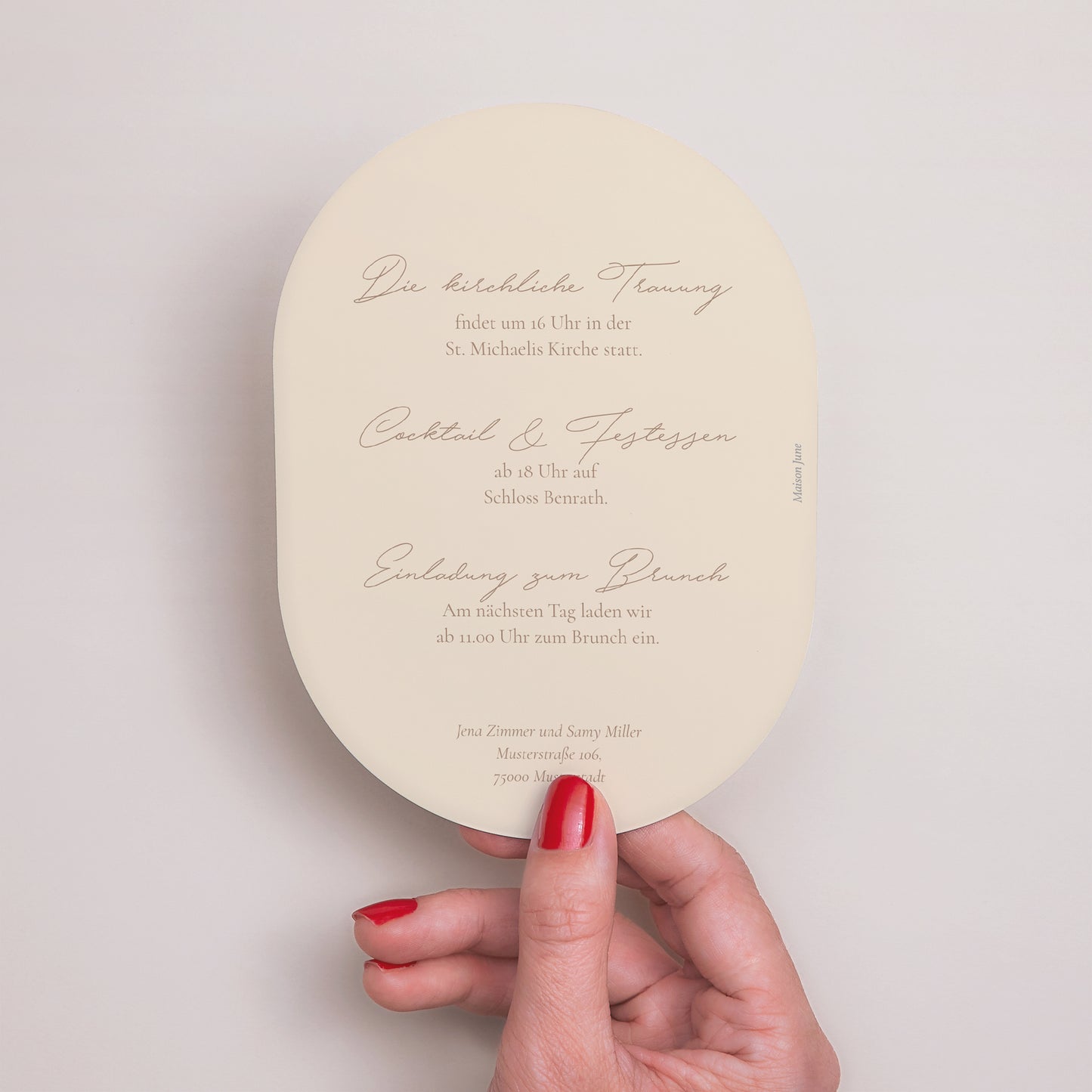Hochzeitseinladung oval Brin bohème foto N° 3