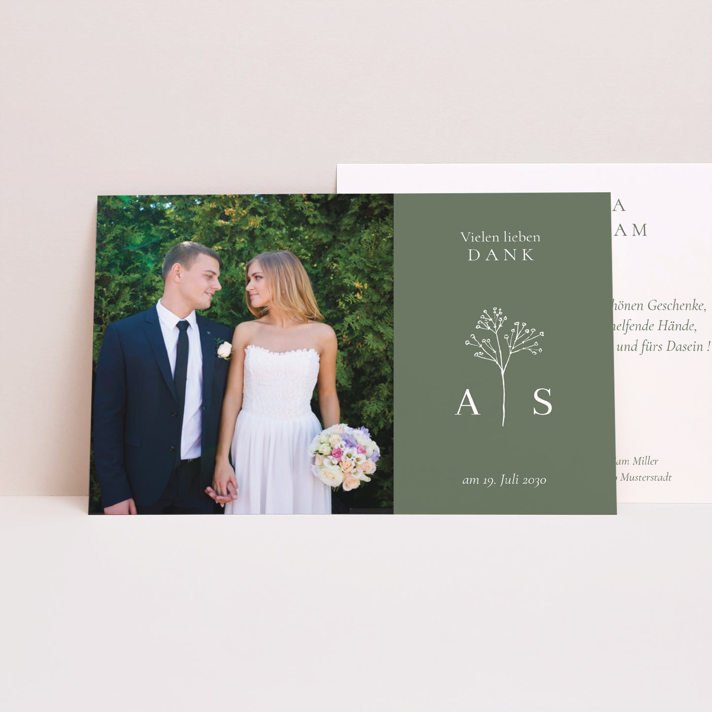 Dankeskarte Hochzeit Landschaft foto N° 1