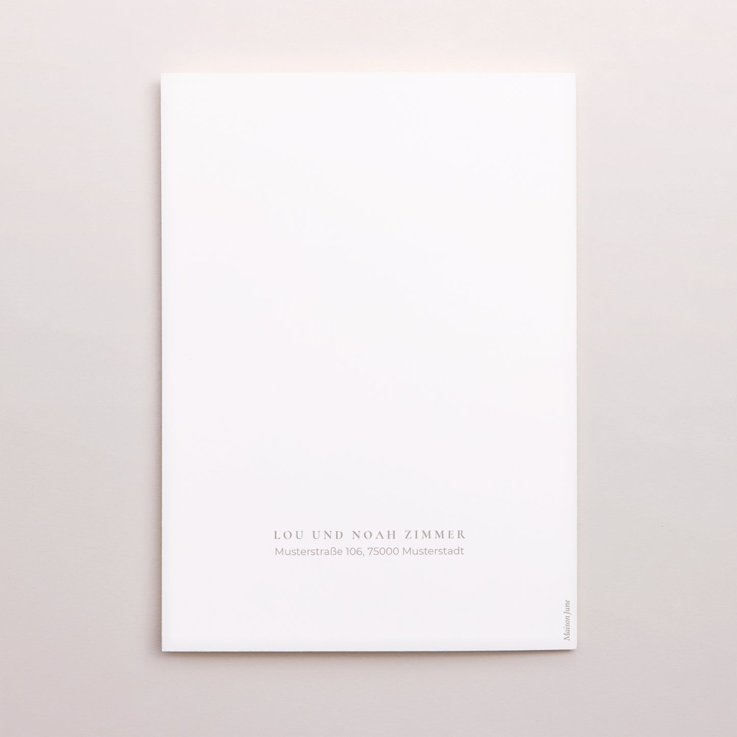 Dankeskarte Hochzeit Doppelflügelporträt Typo und Beige foto N° 3