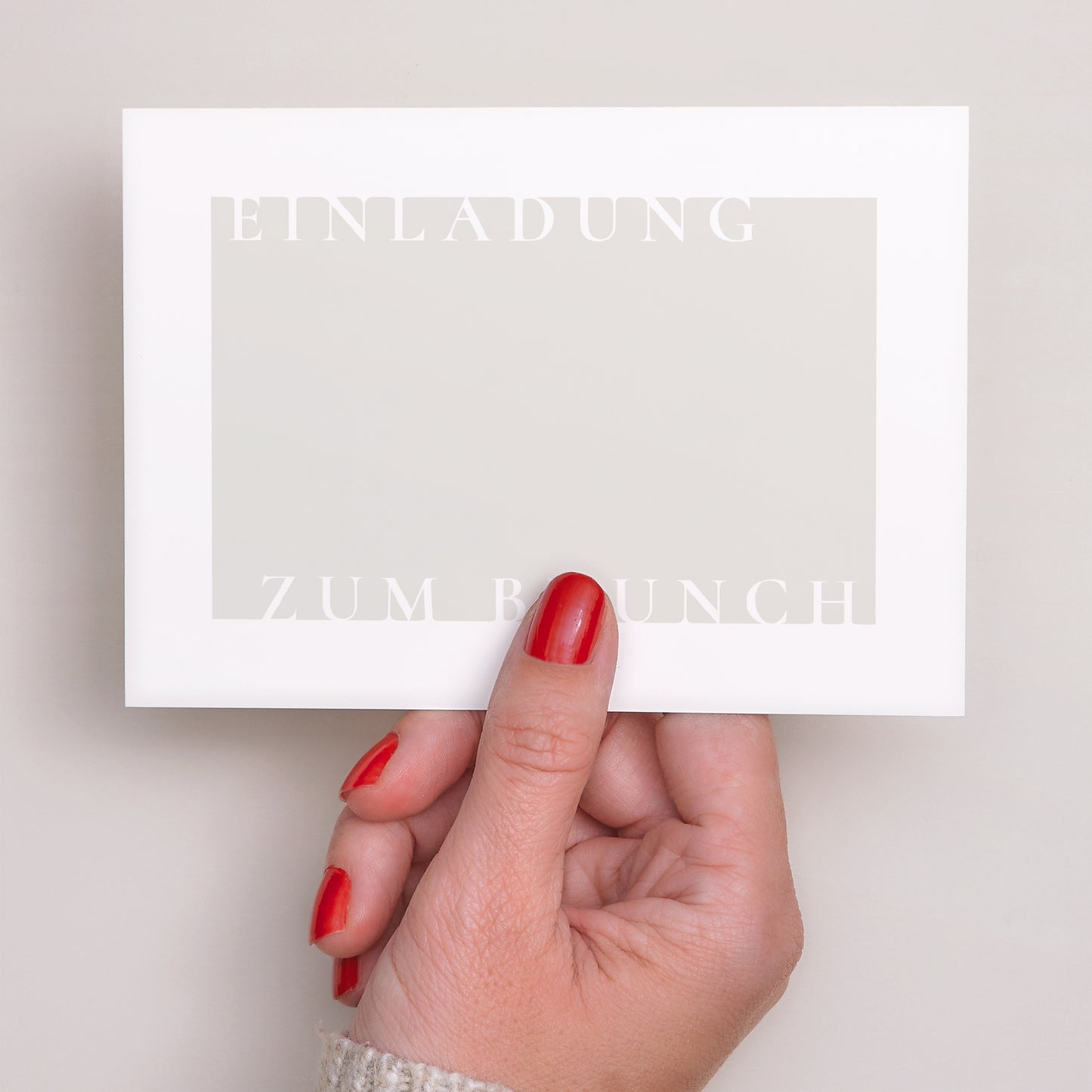 Einladungskarte Hochzeit Landschaft Typo und Beige foto N° 3