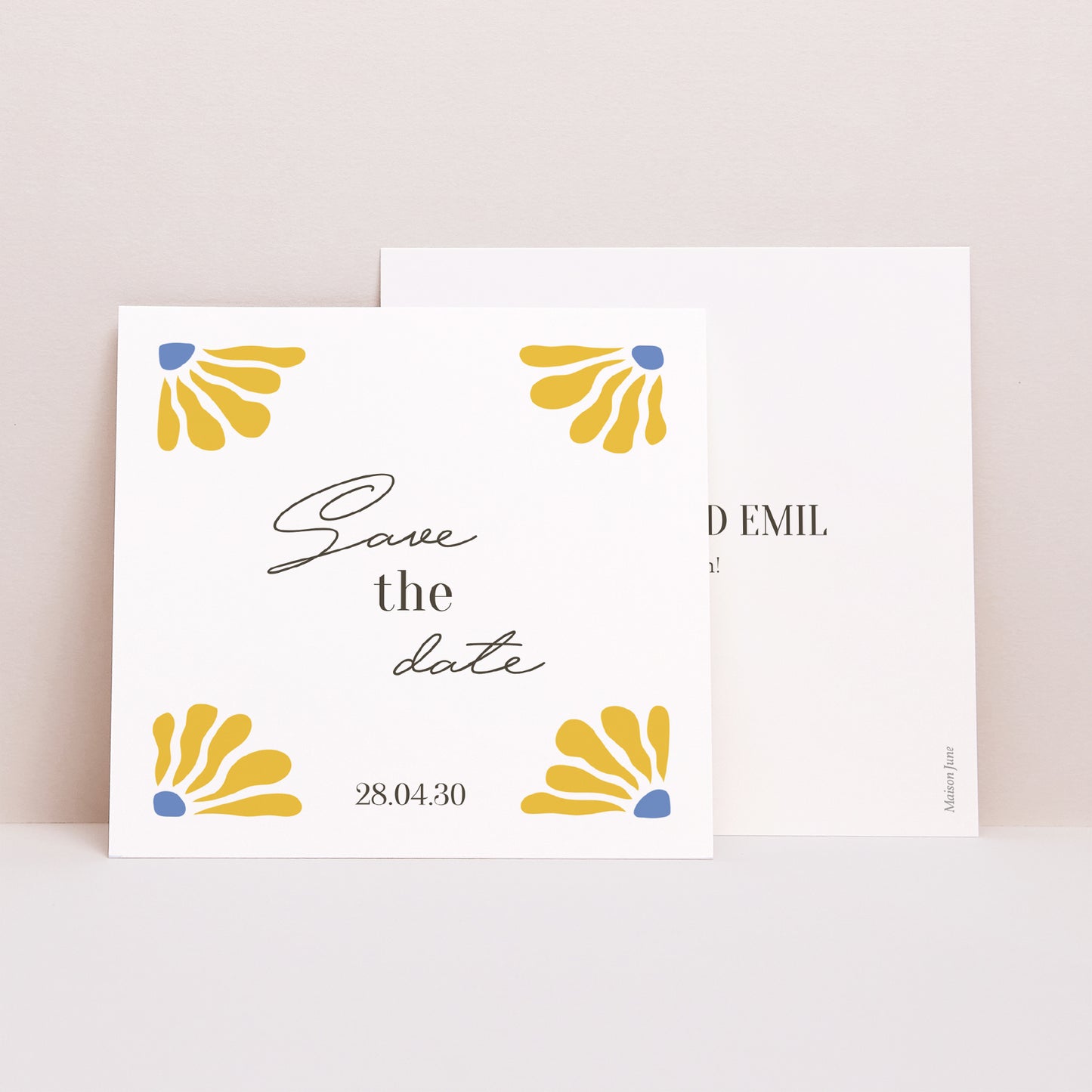 Save the date Karte Hochzeit Quadrat foto N° 1