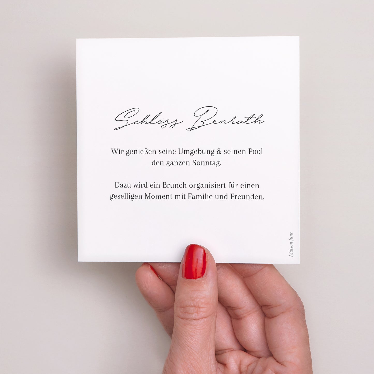 Einladungskarte Hochzeit Quadrat Goldkranz Gypsophila foto N° 3