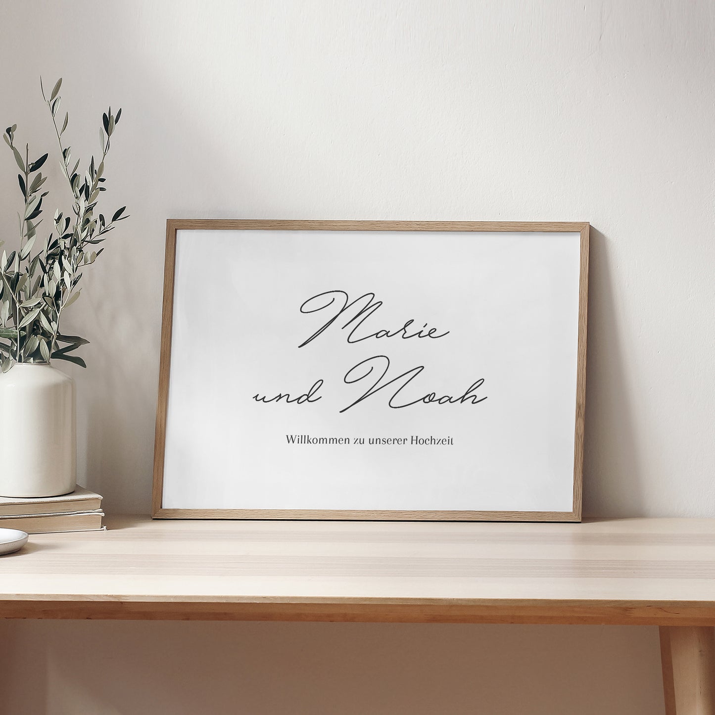 Begrüßungstafel Hochzeit Landschaft 90 x 60 cm Goldkranz Gypsophila foto N° 2