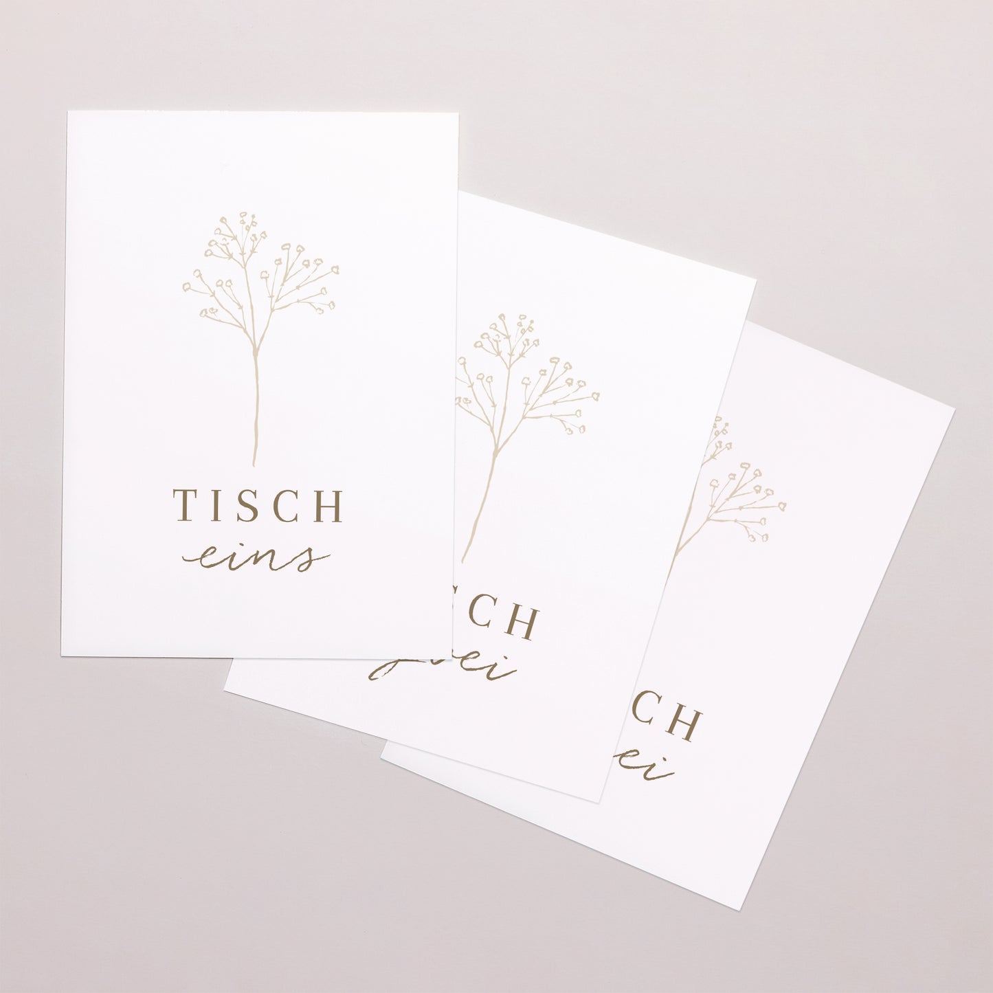 Tischnummern Hochzeit Rechteck Elegante Gipskraut foto N° 1