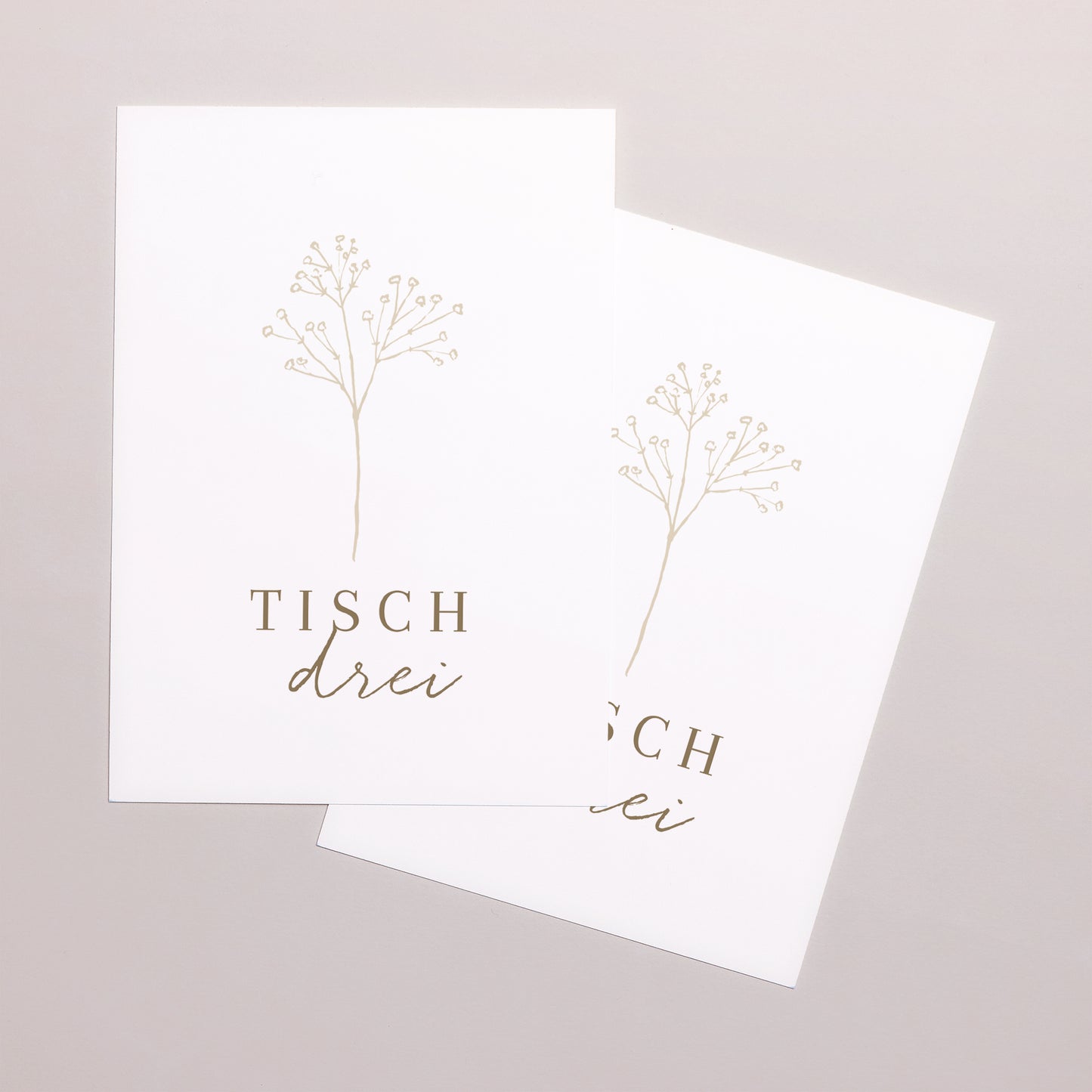 Tischnummern Hochzeit Rechteck Elegante Gipskraut foto N° 2