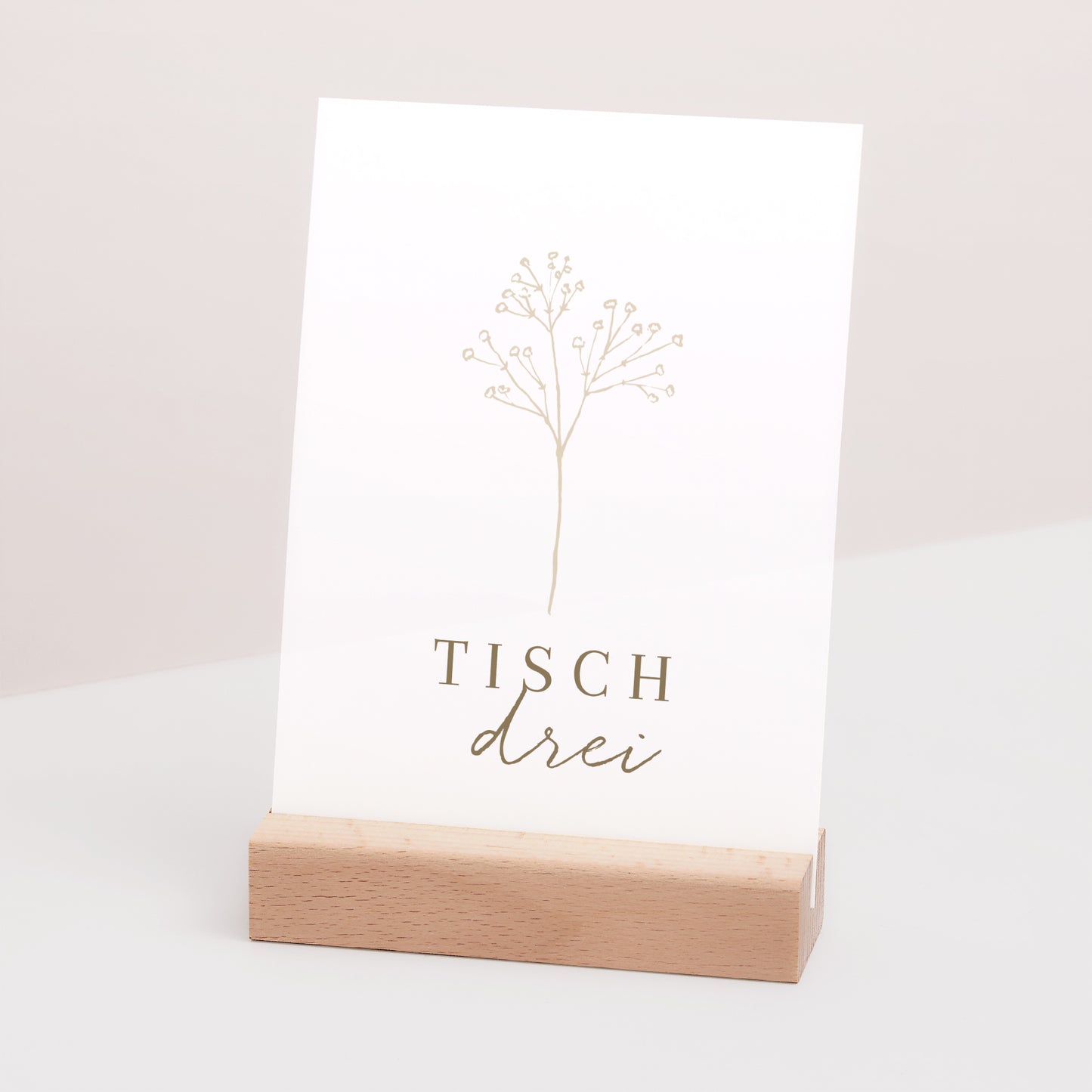Tischnummern Hochzeit Rechteck Elegante Gipskraut foto N° 3