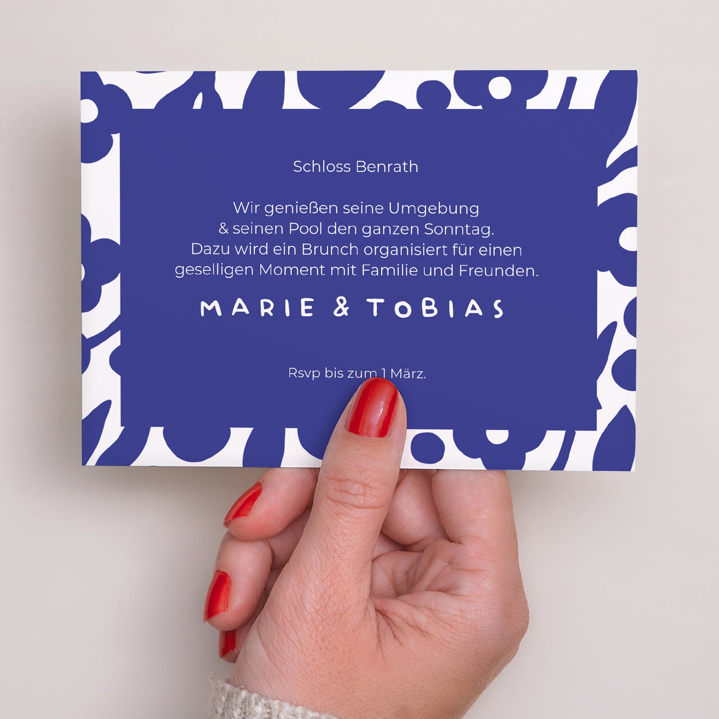 Beilegekarte Hochzeit Landschaft Blau Majorelle foto N° 3