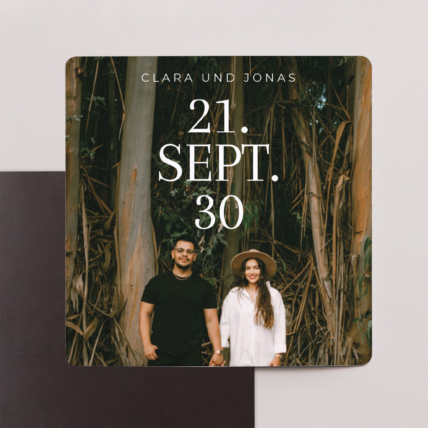 Save the date Karte Hochzeit Satz von 9, magnetisch. Typo Datum foto N° 1