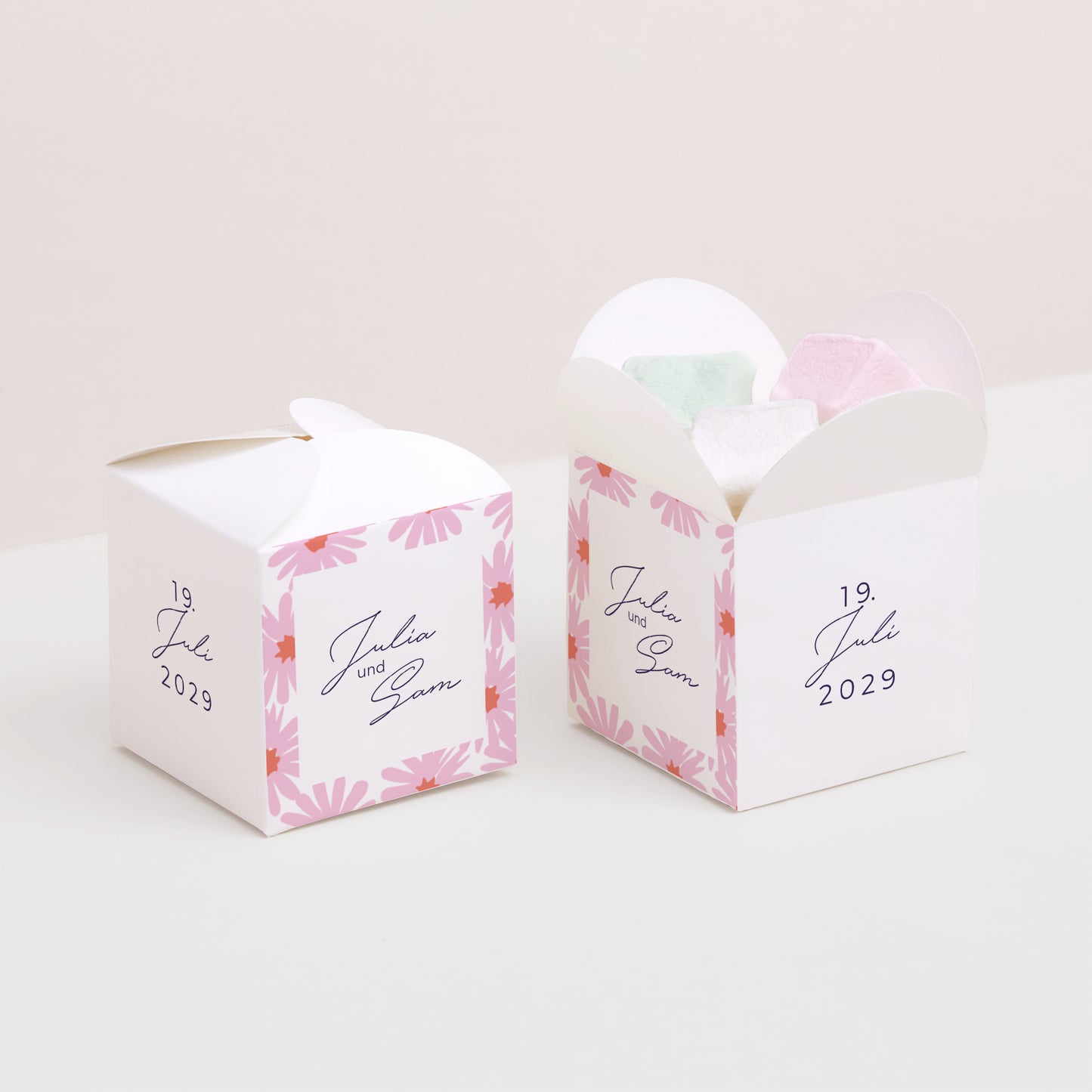 Geschenkbox Hochzeit Schmetterlingsöffnung Blumen Pop III foto N° 2