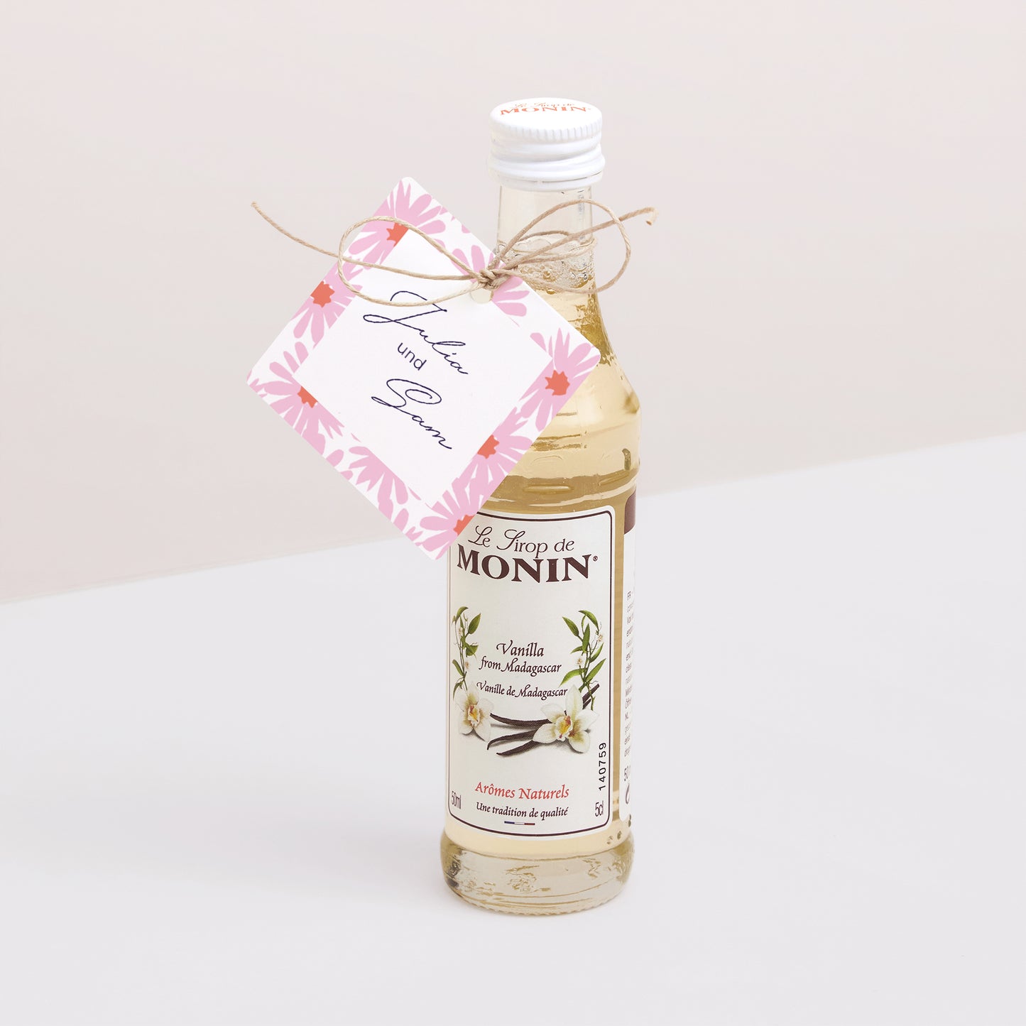 Vorgelochtes Etikett Hochzeit quadratisch Blumen Pop III foto N° 3