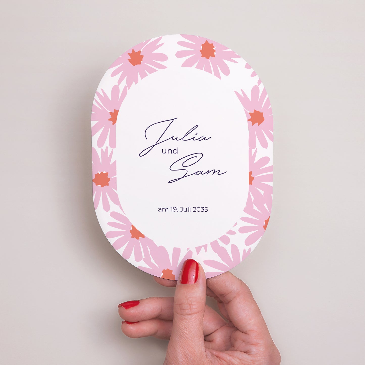 Hochzeitseinladung oval Blumen Pop III foto N° 2