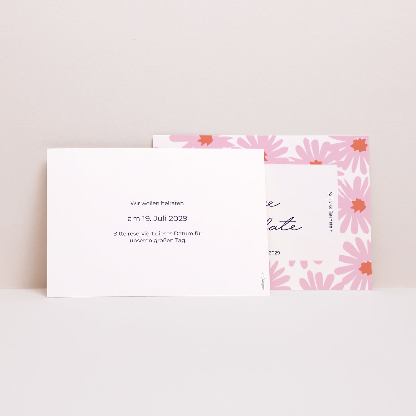Save the date Karte Hochzeit Landschaft Blumen Pop III foto N° 2